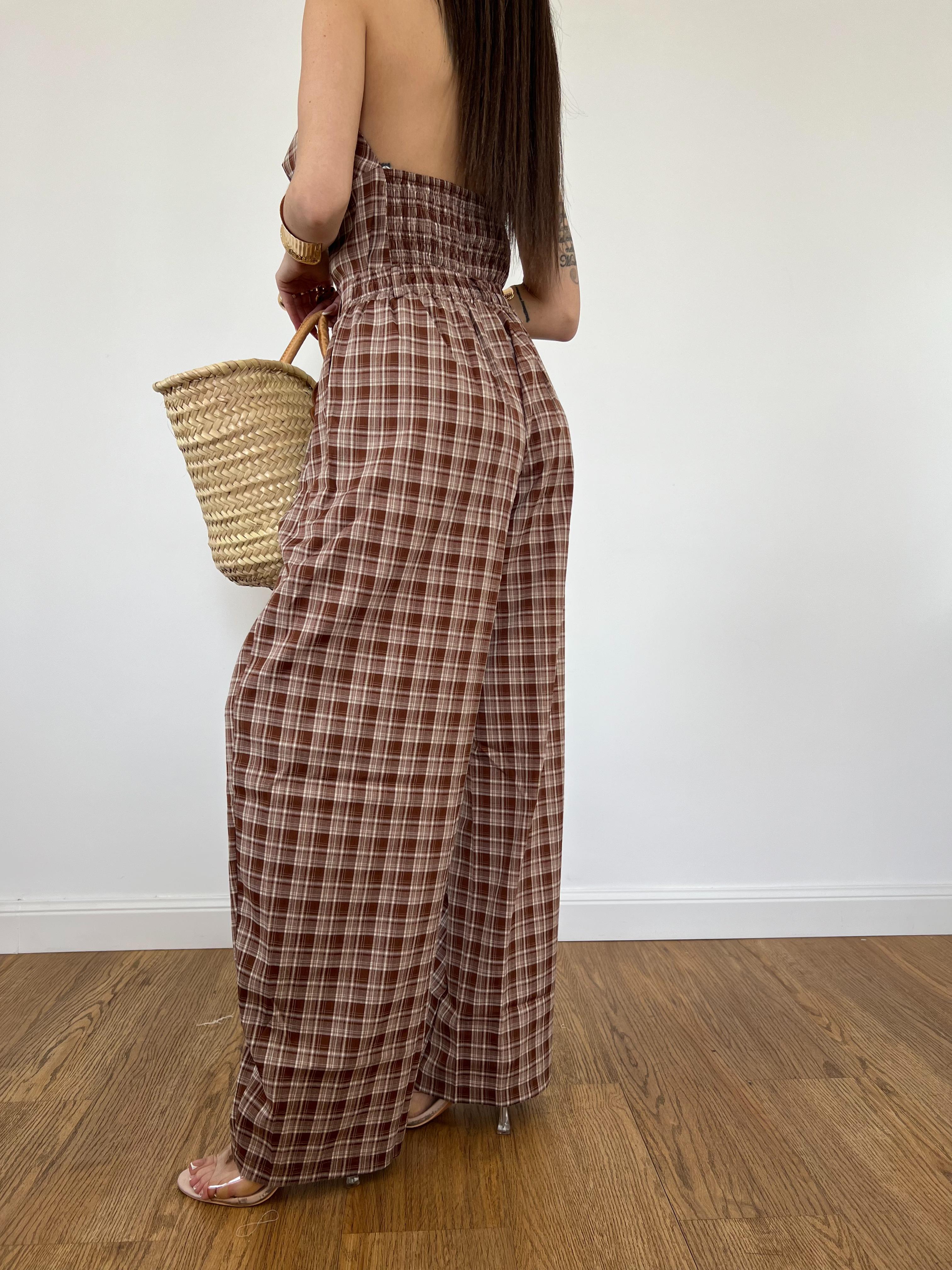 Coordinato Scacco Marrone Chiaro