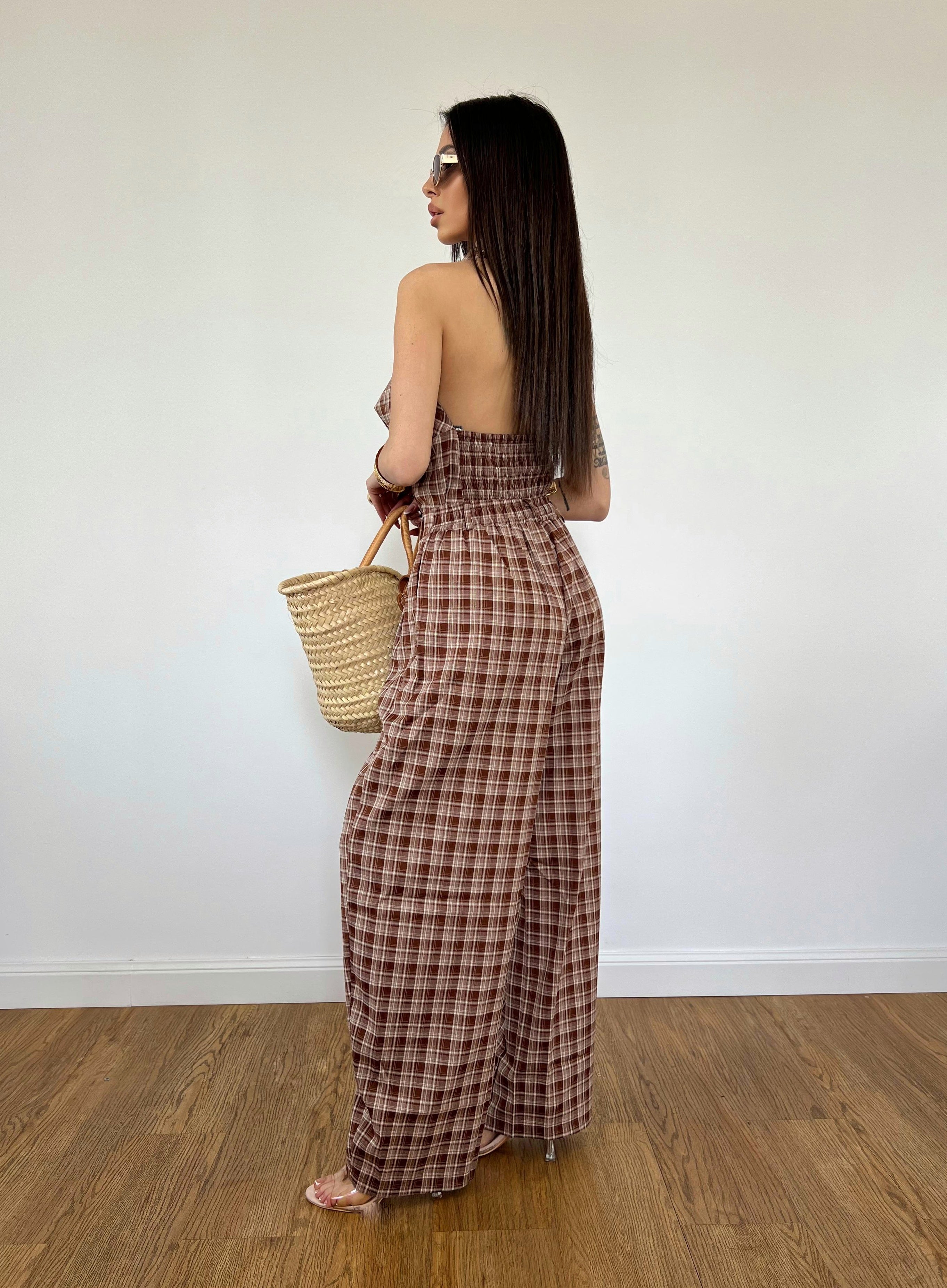 Coordinato Scacco Marrone Chiaro