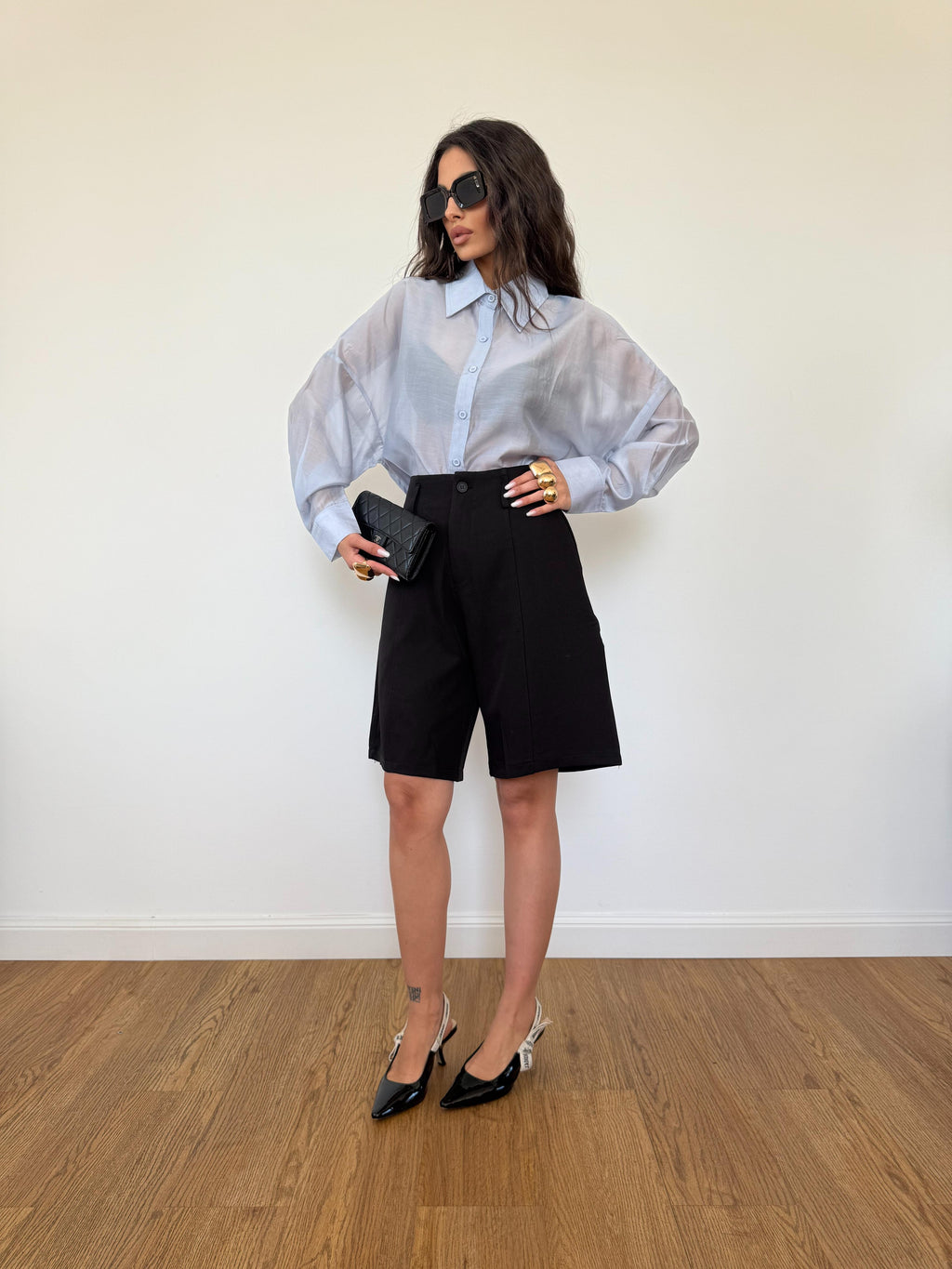 Camicia Trasparente Azzurra