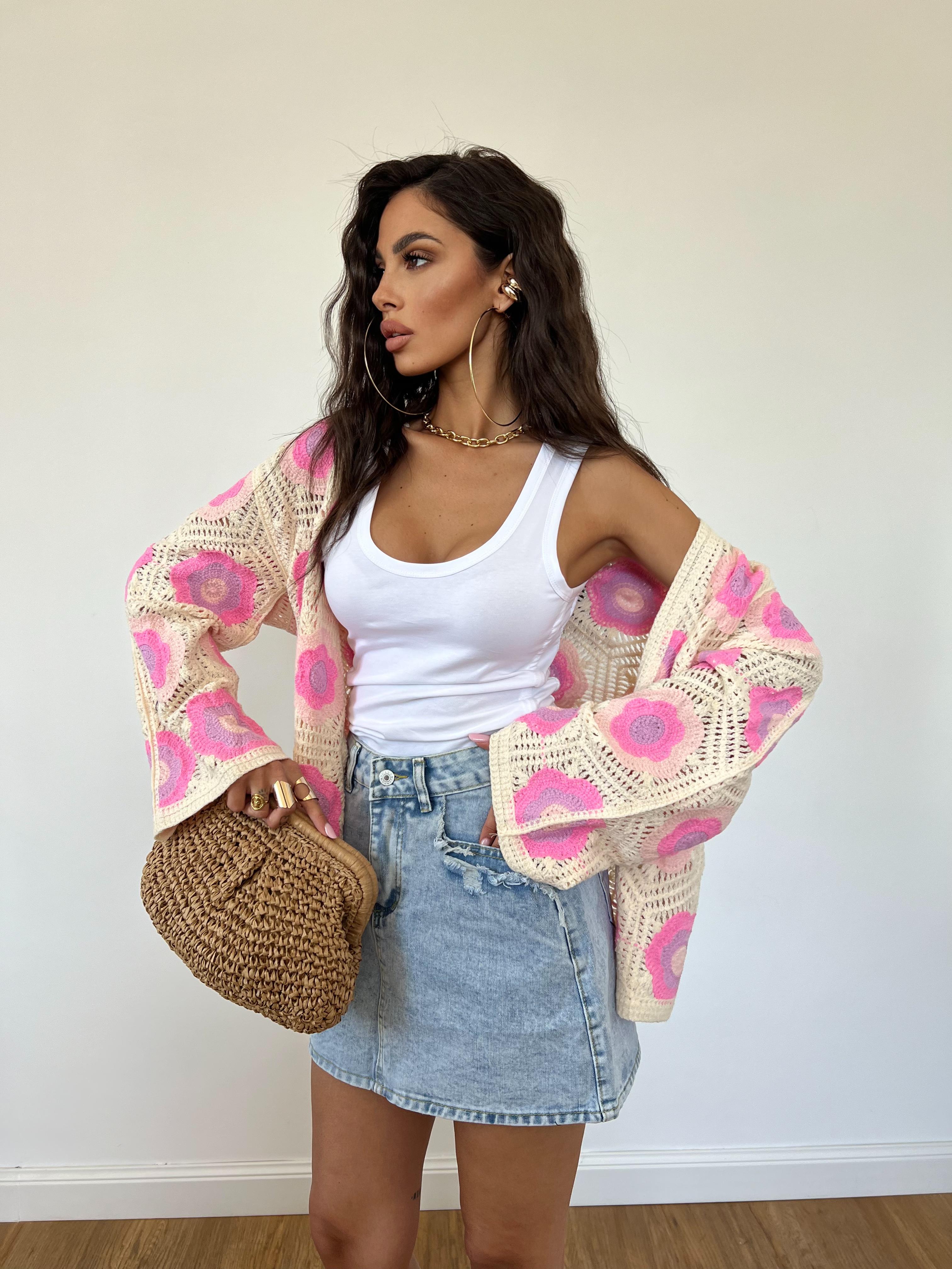 Cardigan Mille Fleur Rosa