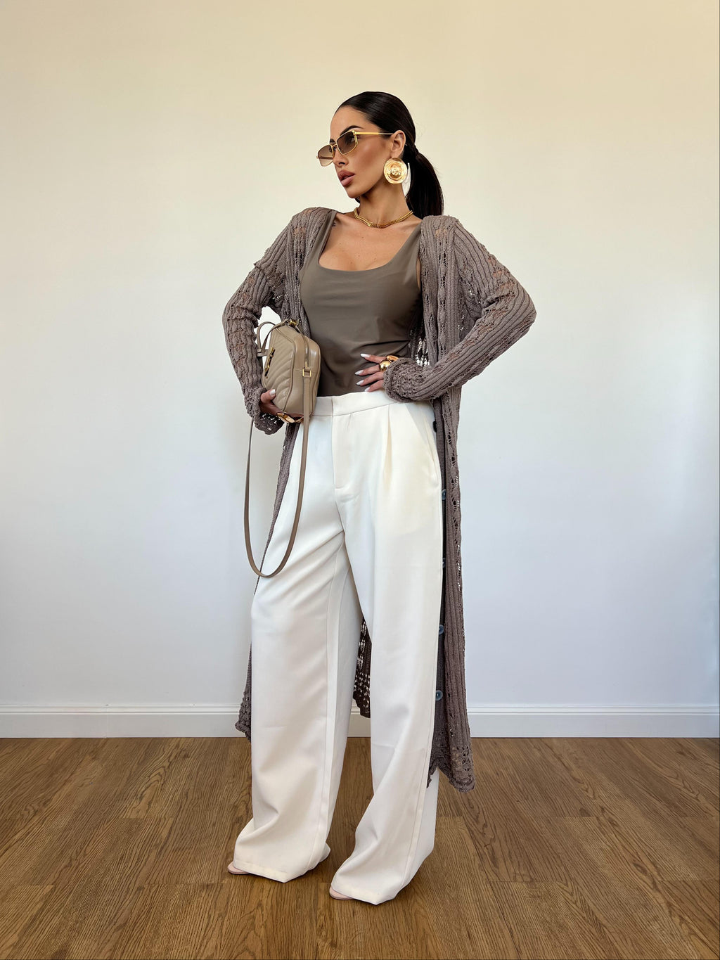 Cardigan/Vestito Amnesia Tortora