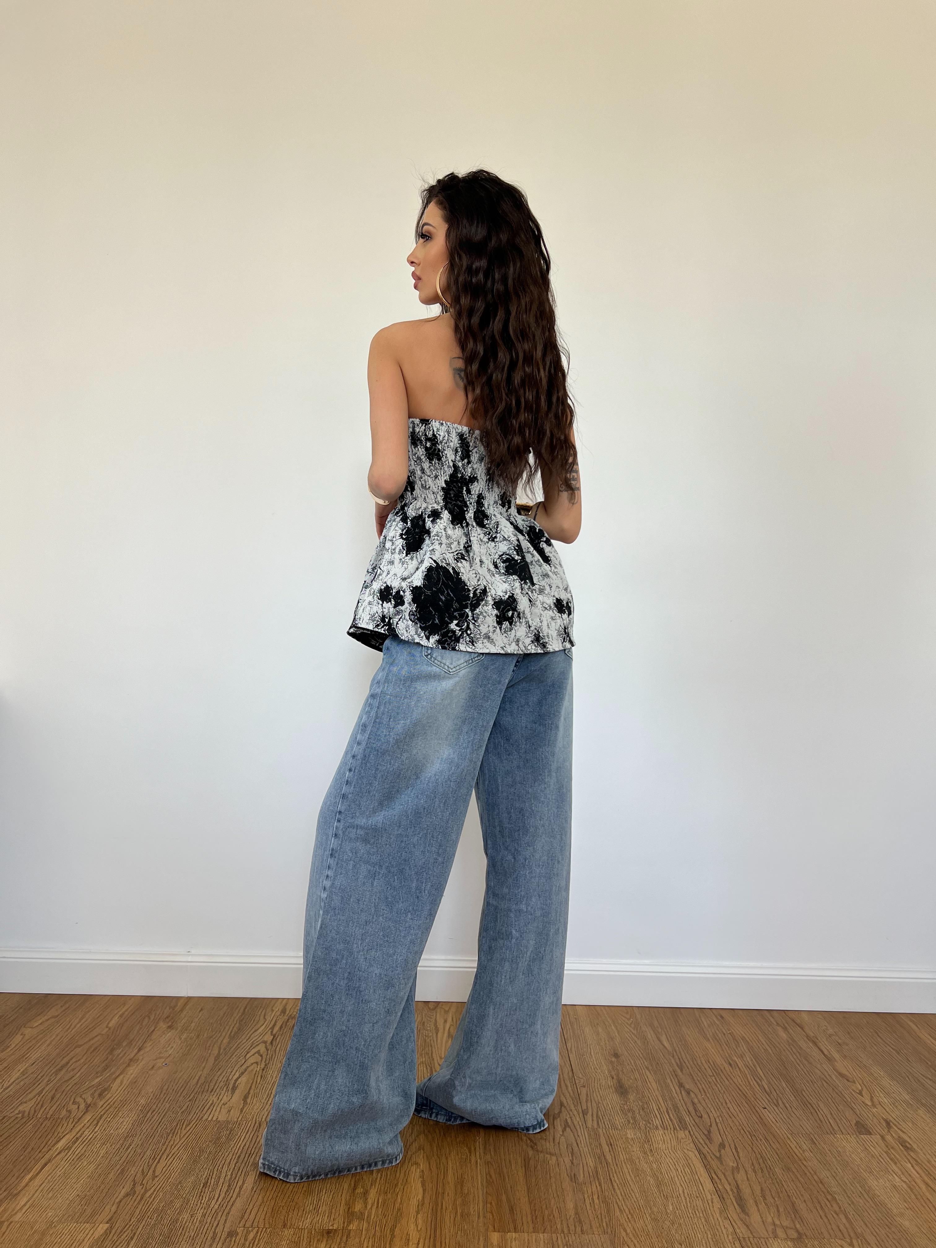 Top Jardin Nero/Bianco