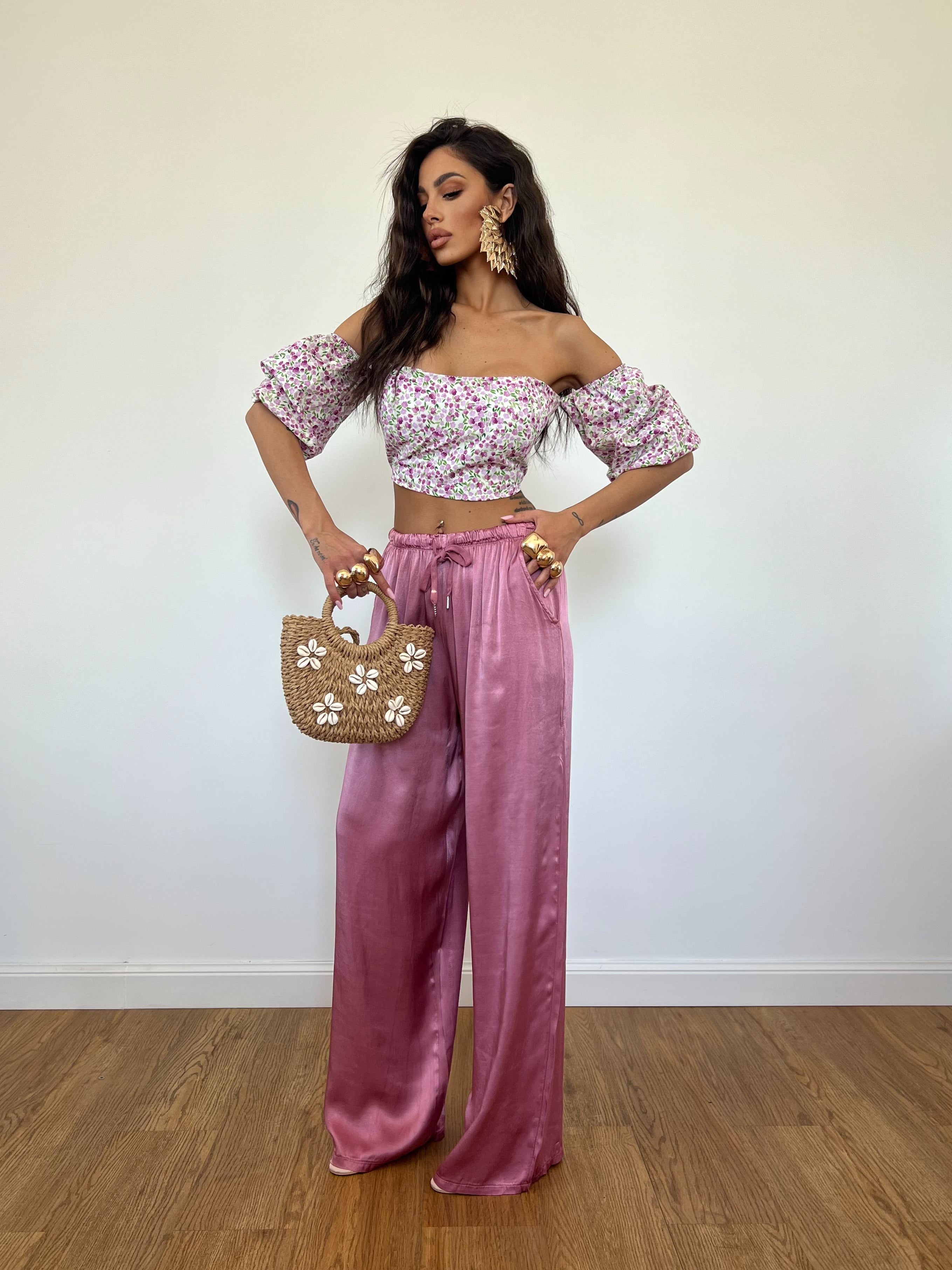 Pantalone Satin Rosa Antico