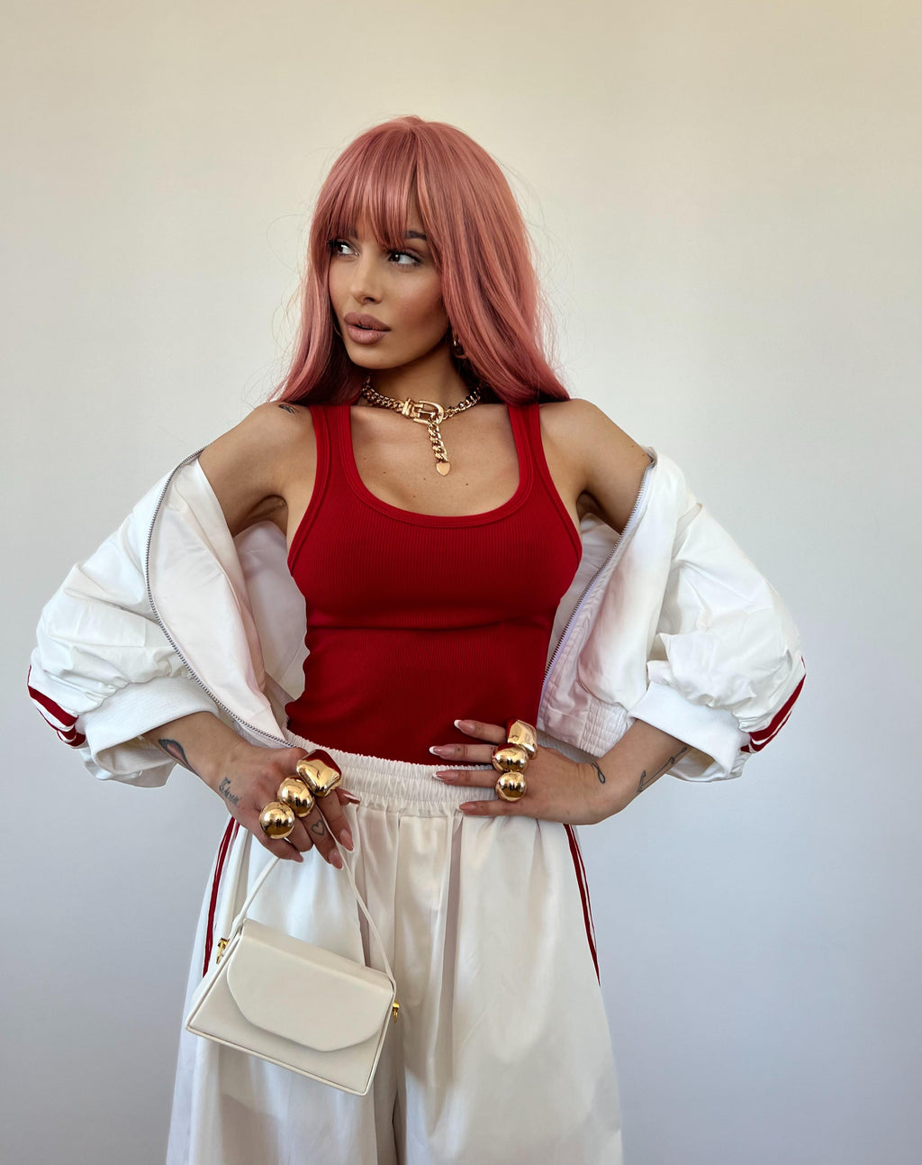 Coordinato Adid Bianco