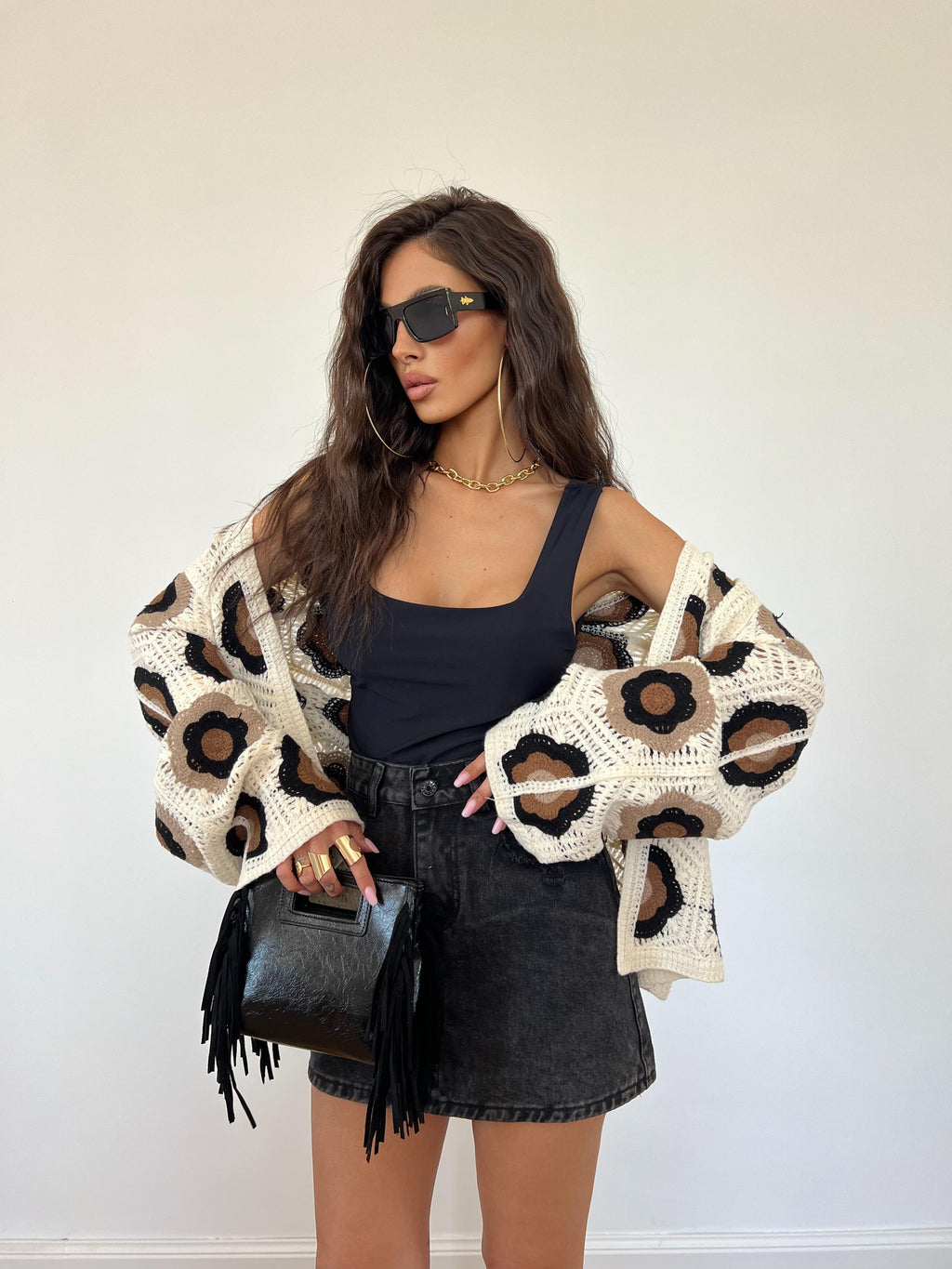 Cardigan Mille Fleur Marrone