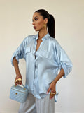 Camicia Satin Azzurra