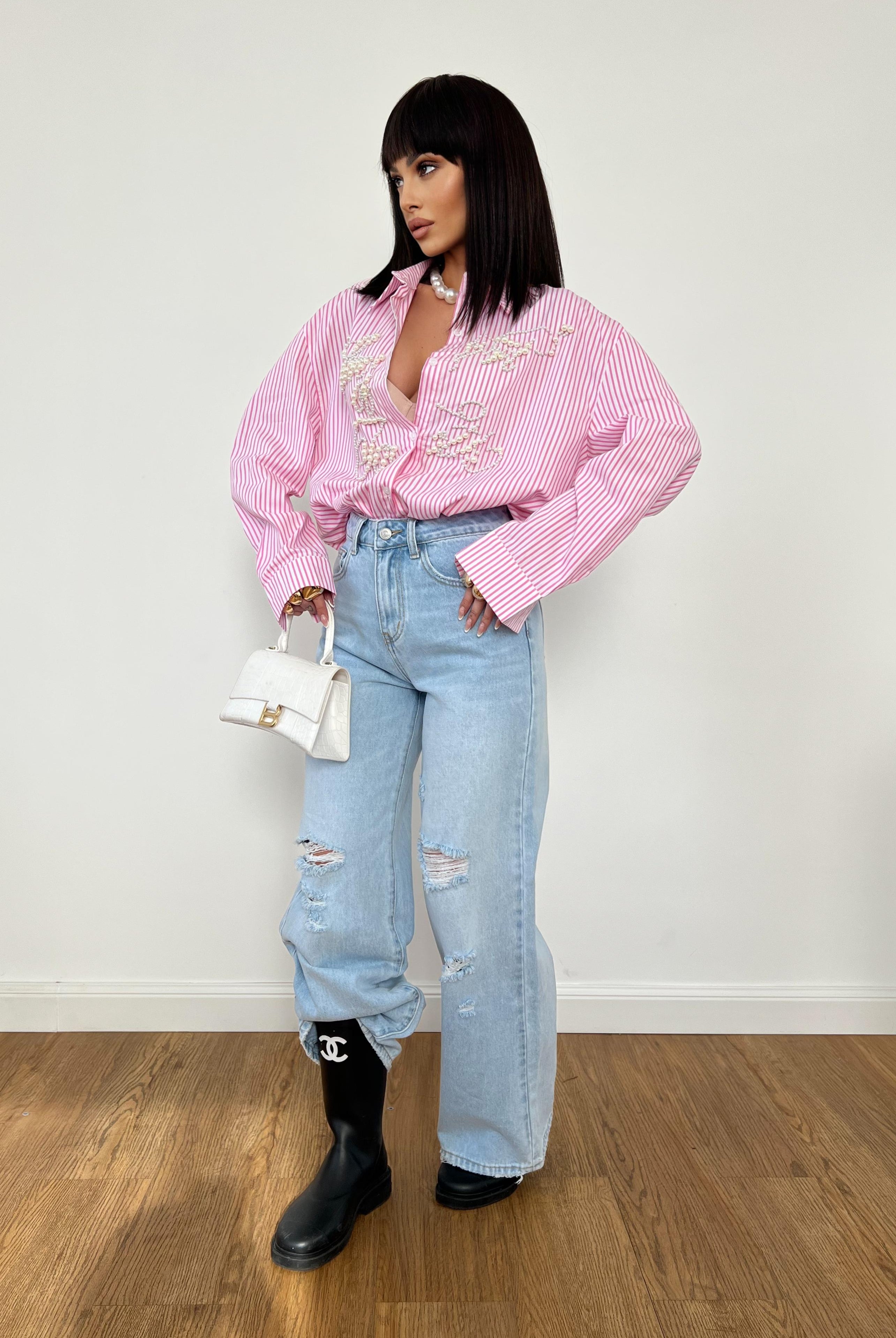 Camicia Written Rosa