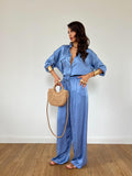 Pantalone Satin Blu Denim