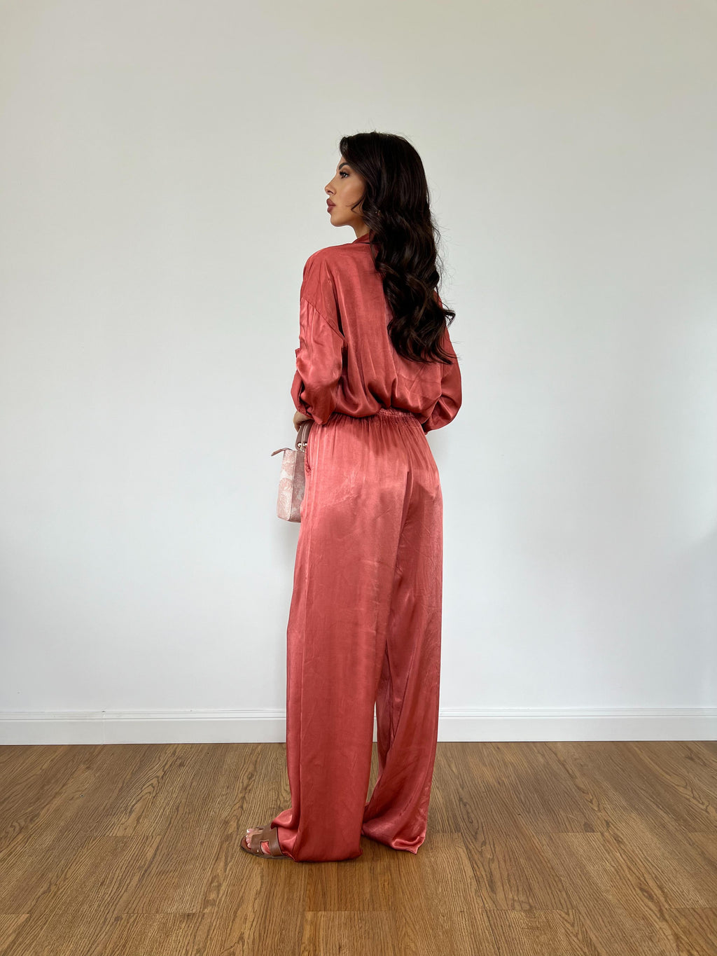 Camicia Satin Mattone