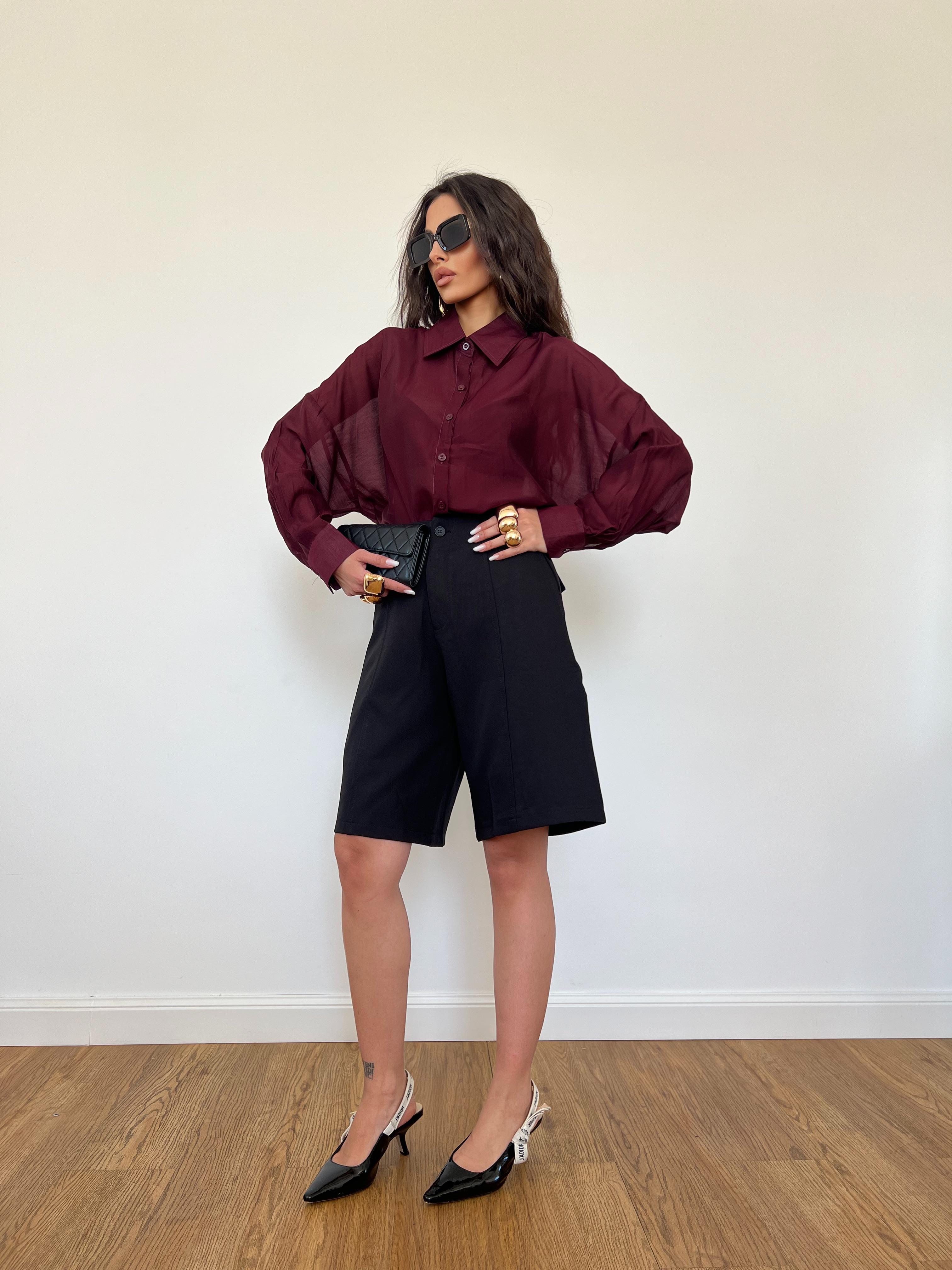 Camicia Trasparente Prugna