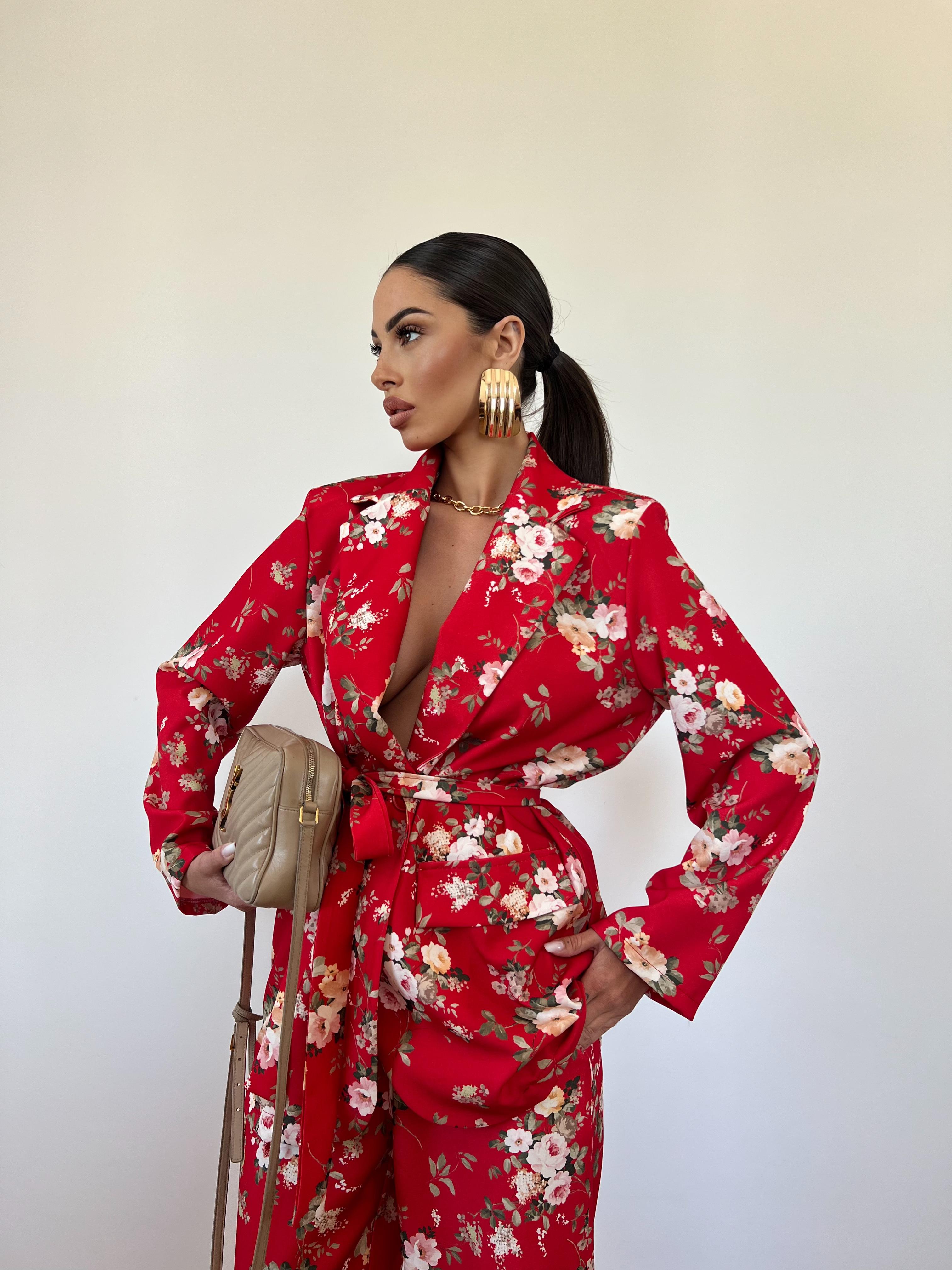 Tailleur Fleur Rosso