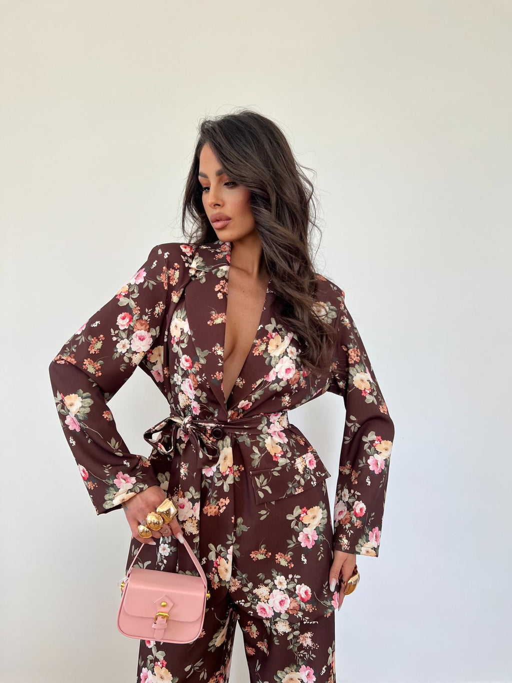 Tailleur Fleur Marrone