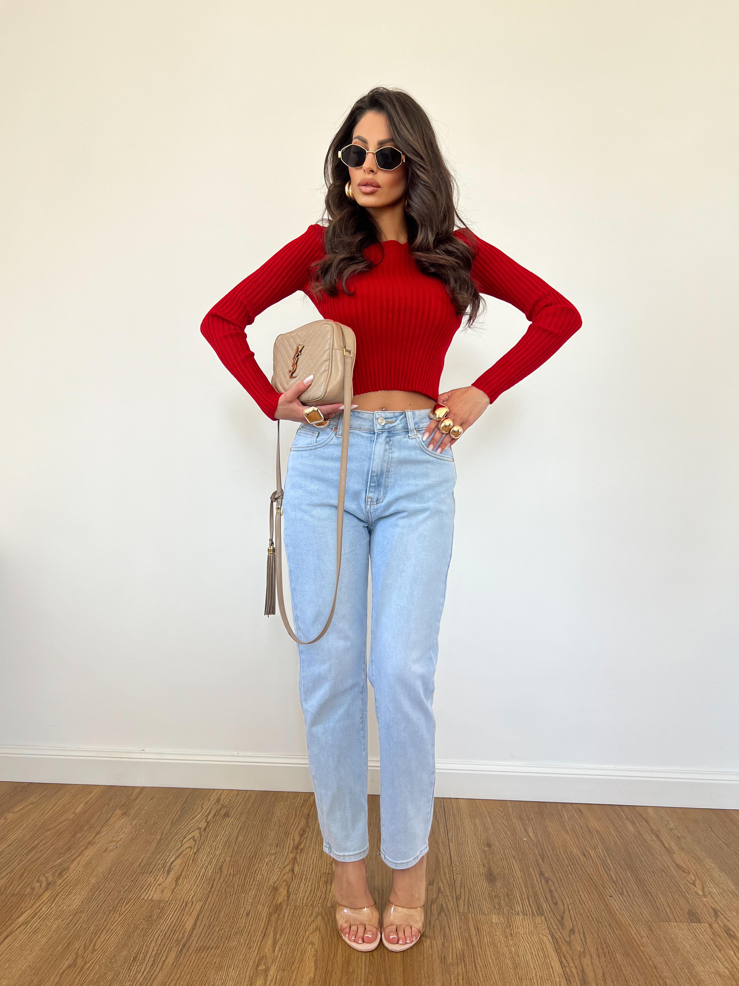 Maglia/Top Crop Filo Rosso