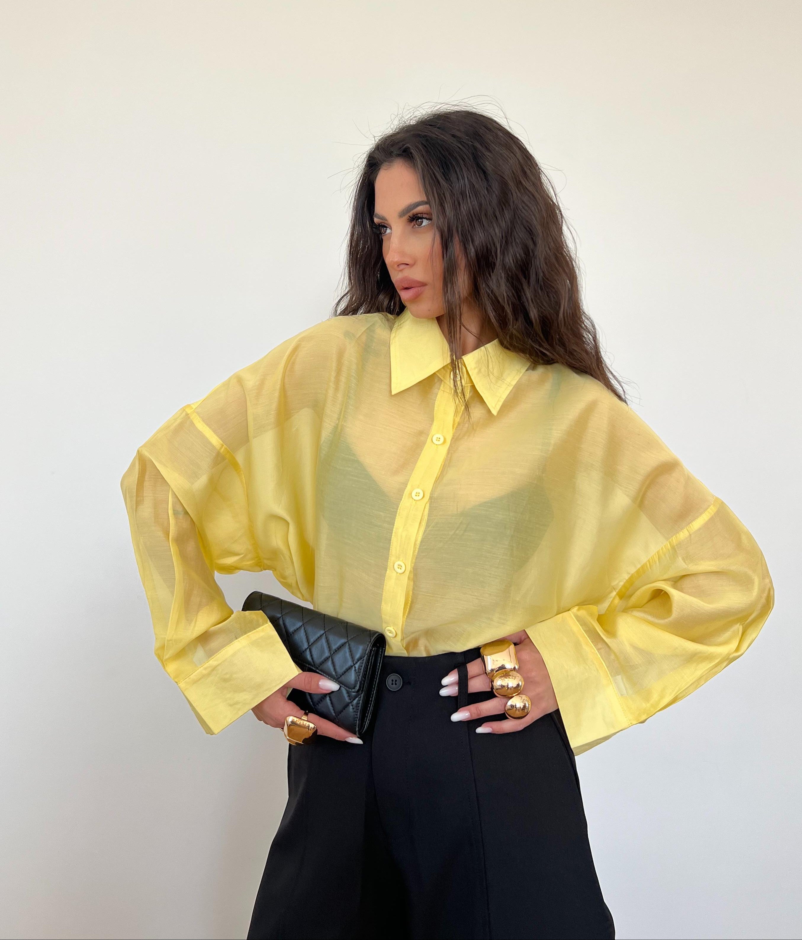 Camicia Trasparente Gialla