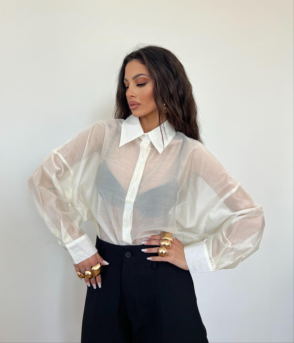 Camicia Trasparente Bianca