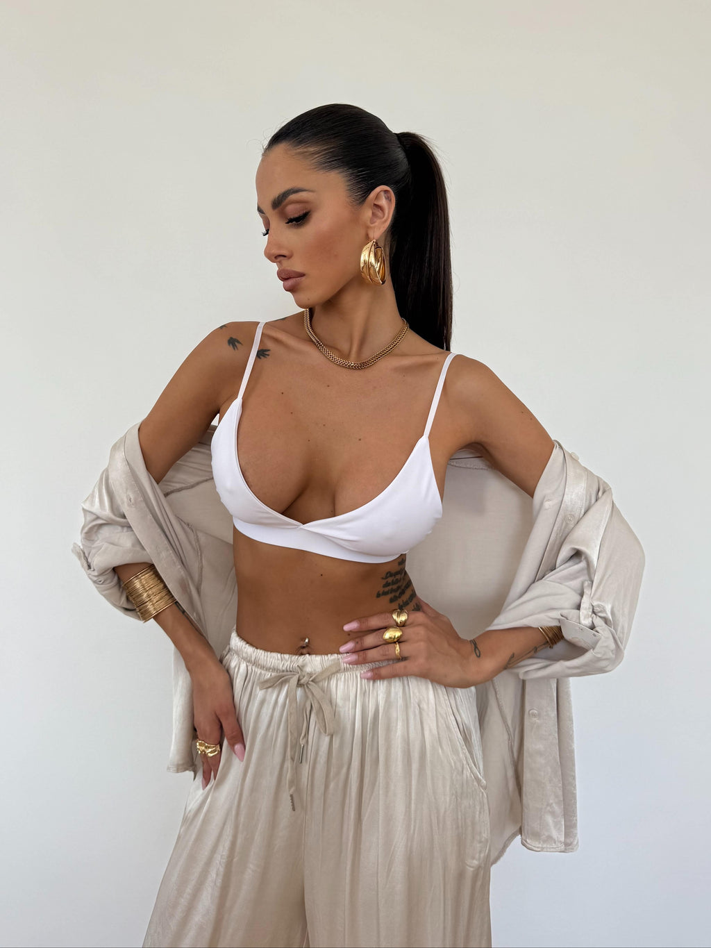 Camicia Satin Ghiaccio