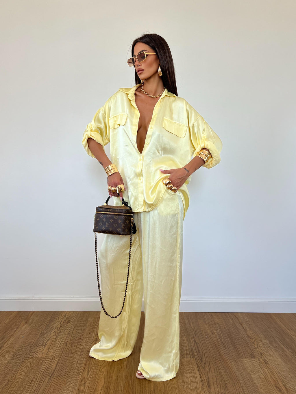Camicia Satin Gialla