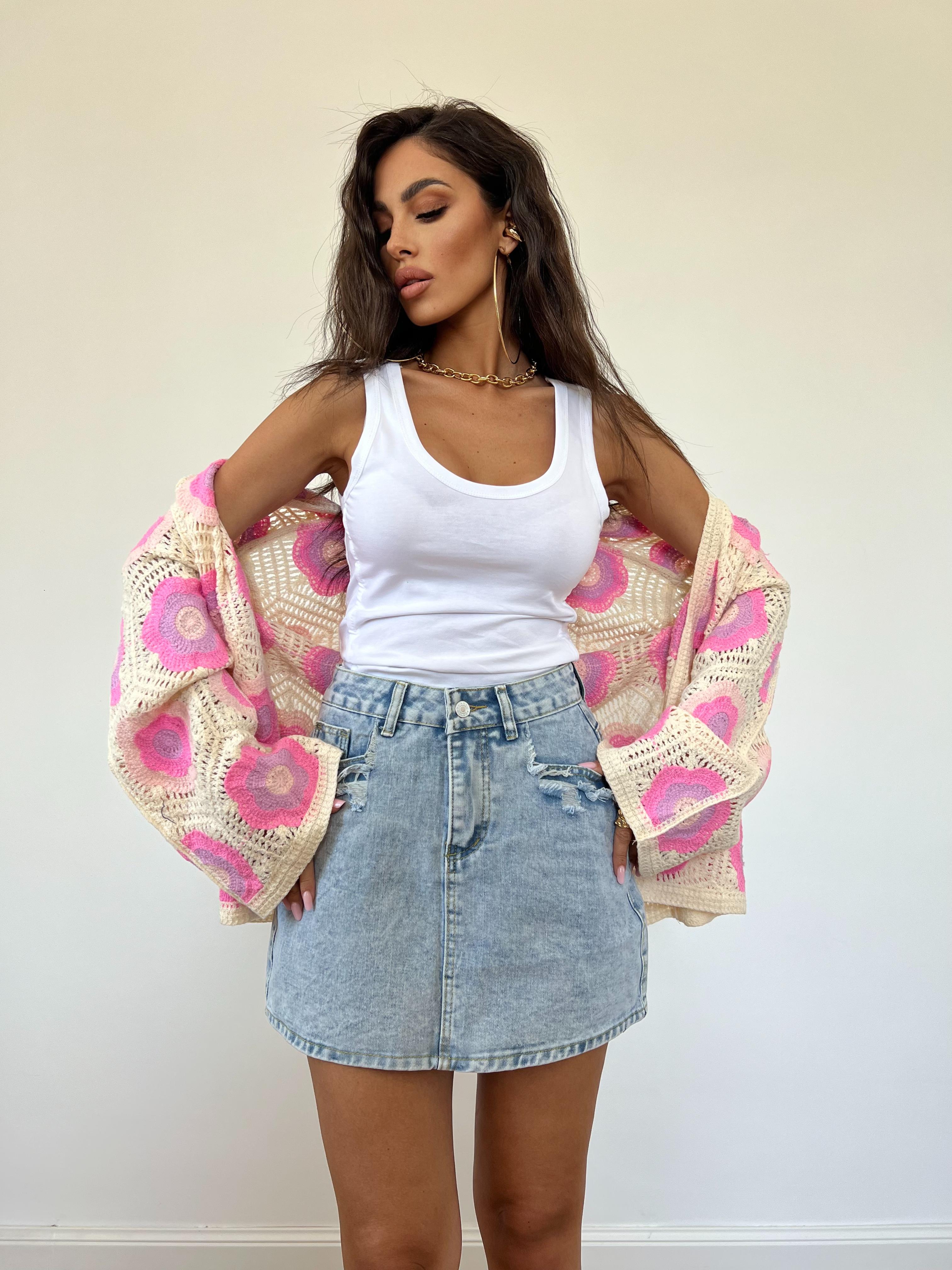 Gonna Mini Denim Daisy Blu
