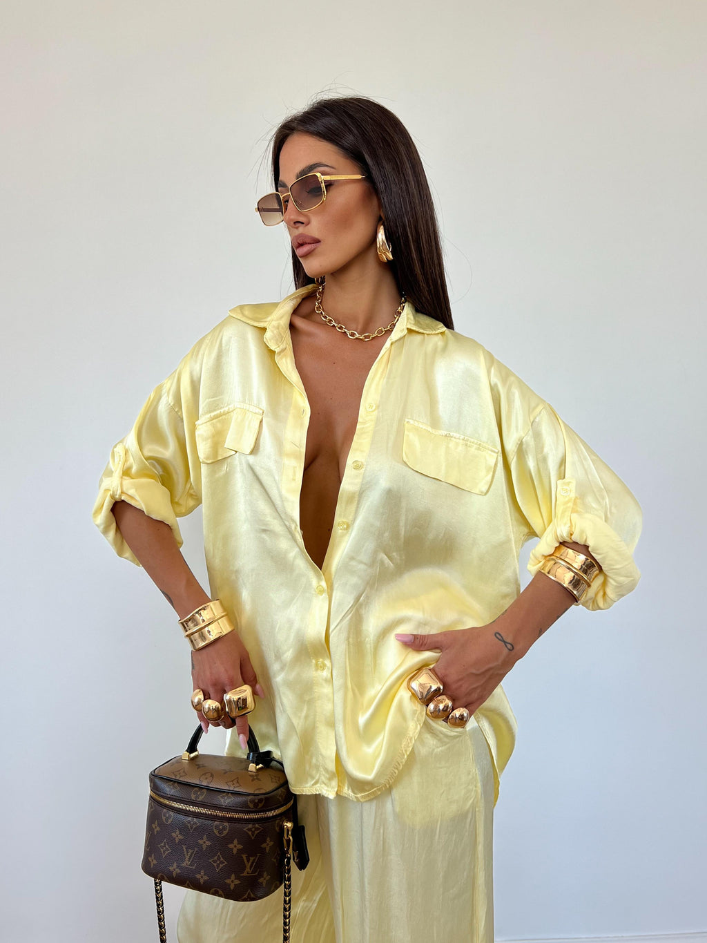 Camicia Satin Gialla