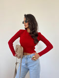 Maglia/Top Crop Filo Rosso
