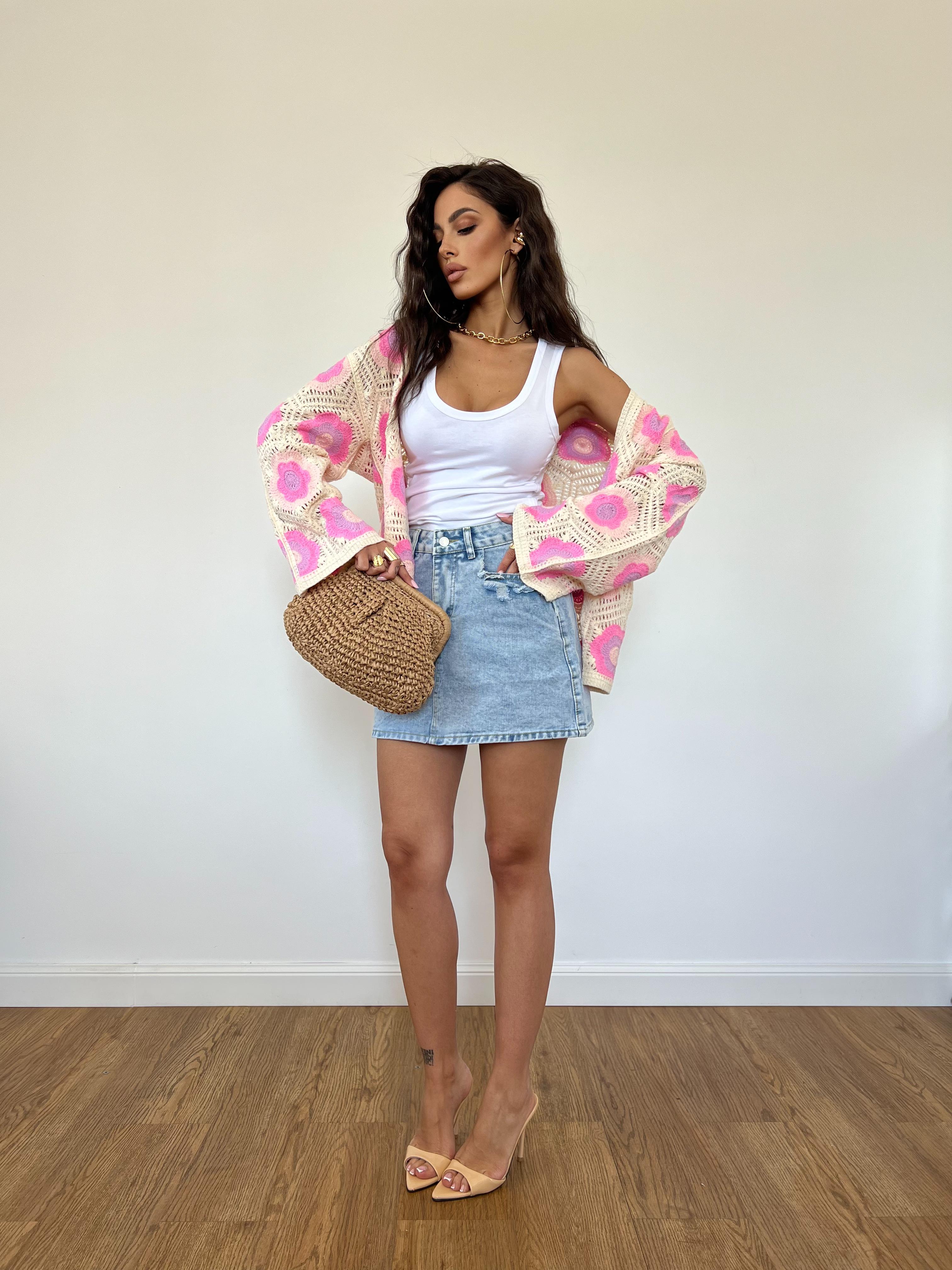 Cardigan Mille Fleur Rosa