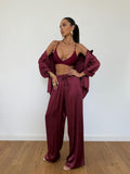 Pantalone Satin Bordeaux