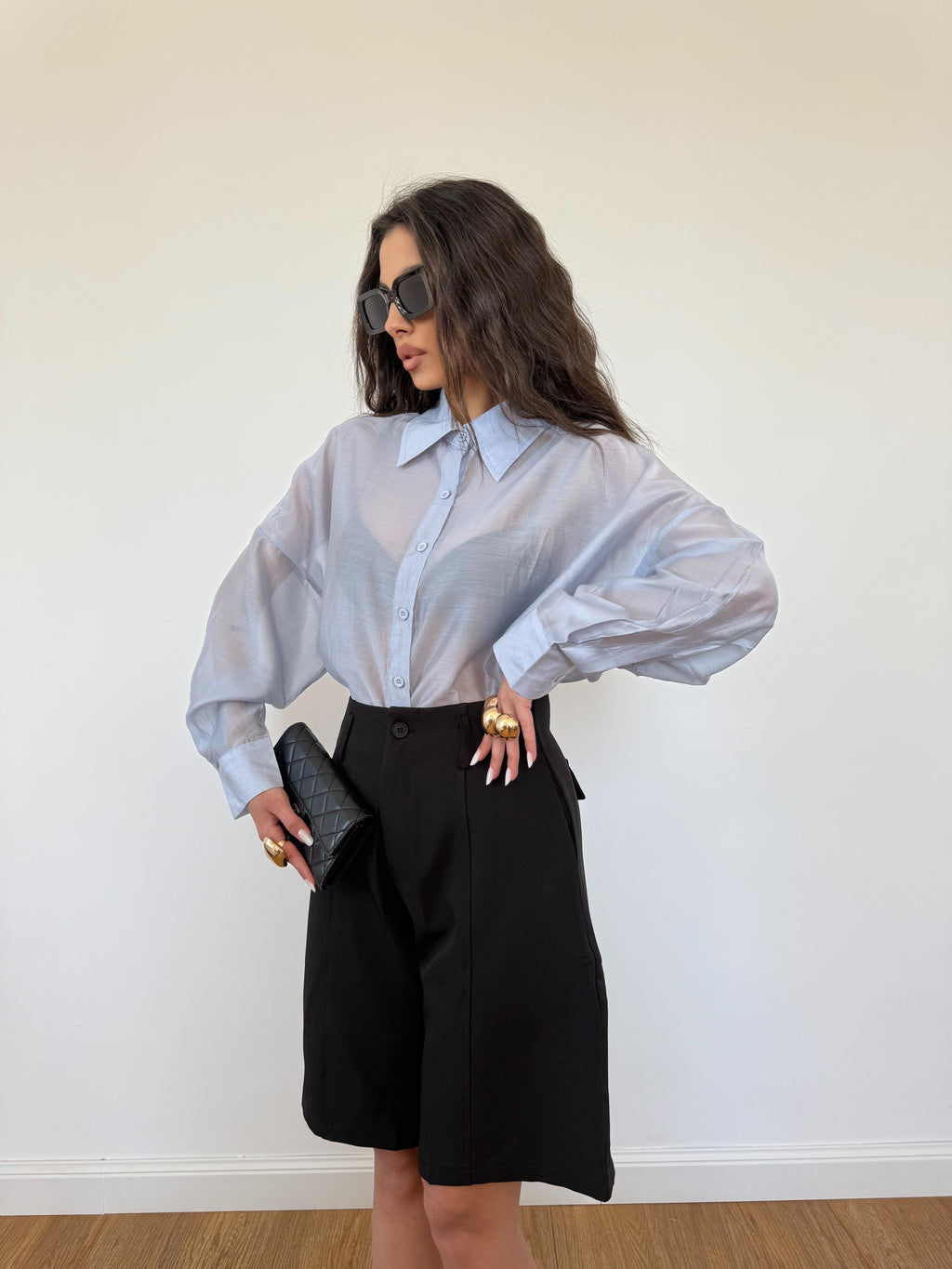 Camicia Trasparente Azzurra