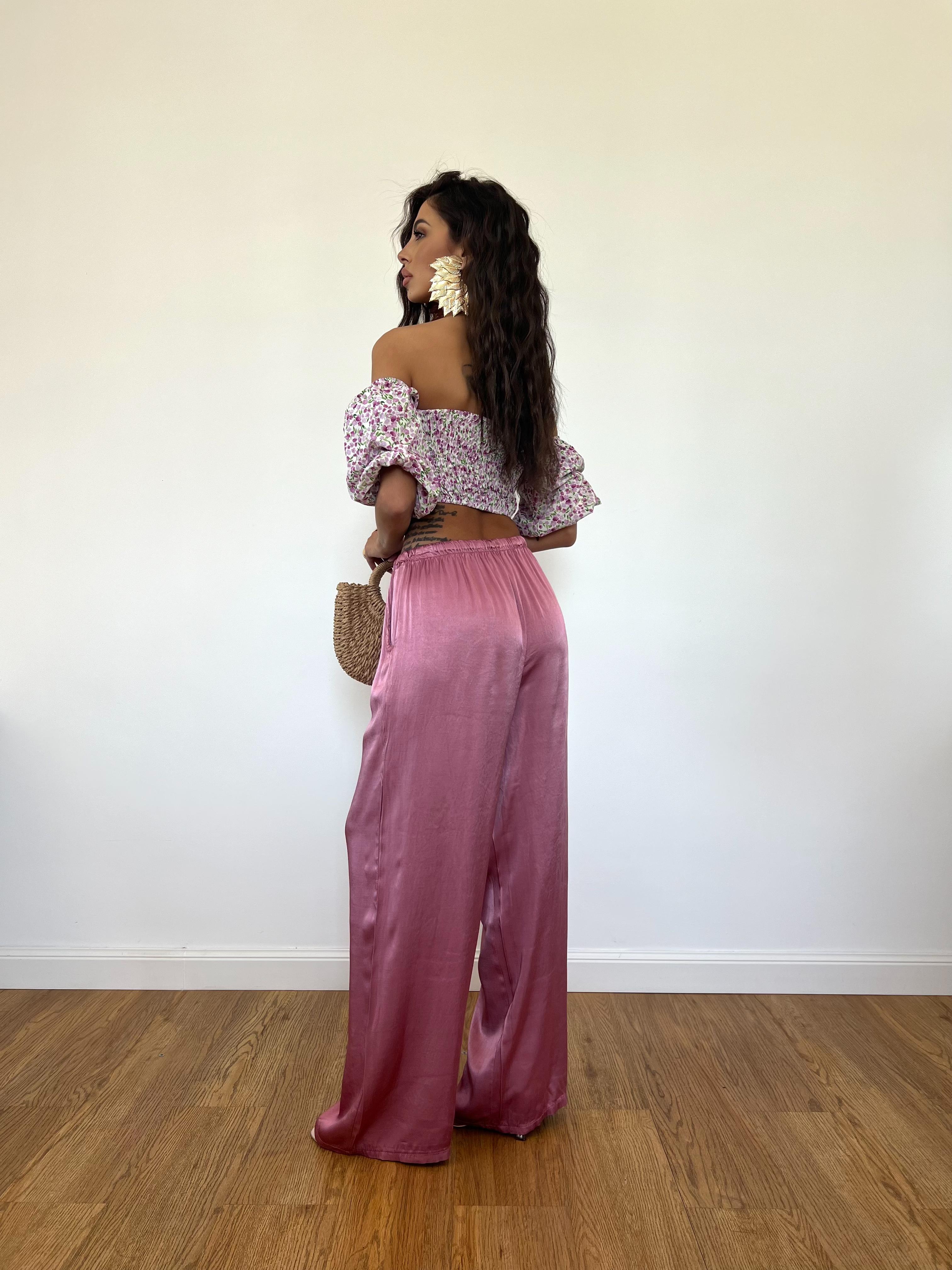 Pantalone Satin Rosa Antico