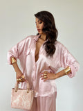 Camicia Satin Rosa Cipria