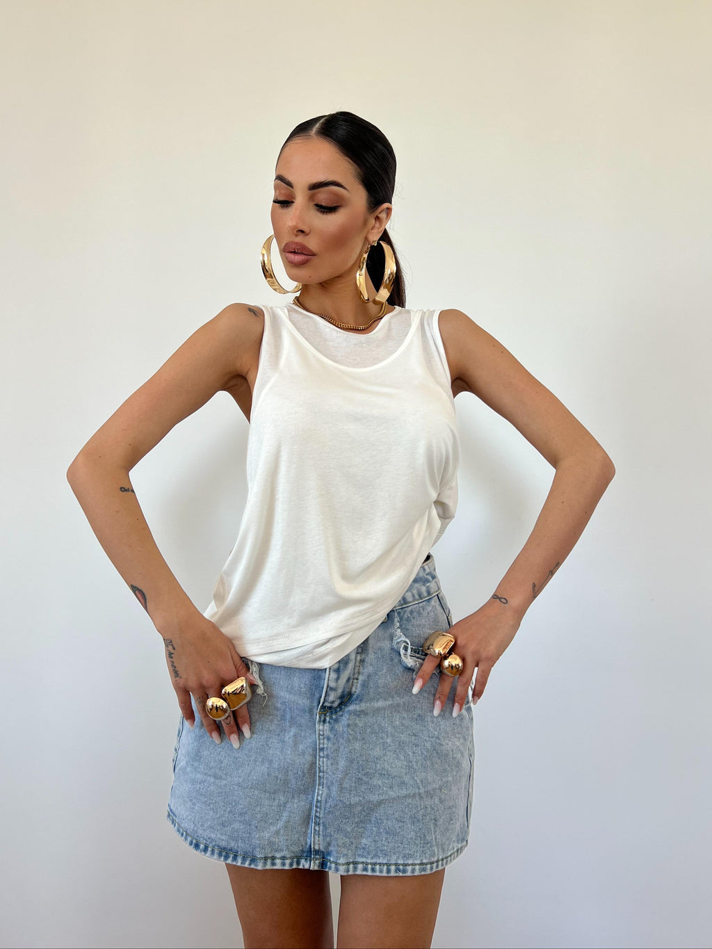 Top Double Bianco