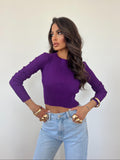 Maglia/Top Crop Filo Viola