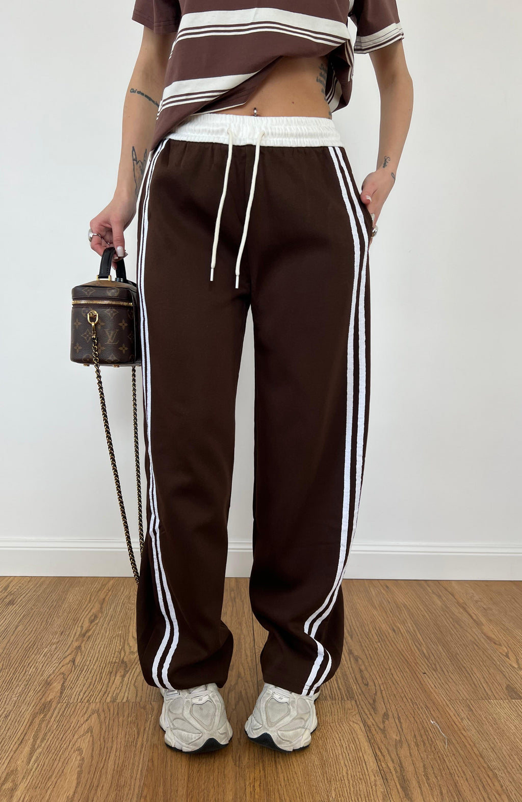 Pantalone Tuta Adidas Marrone