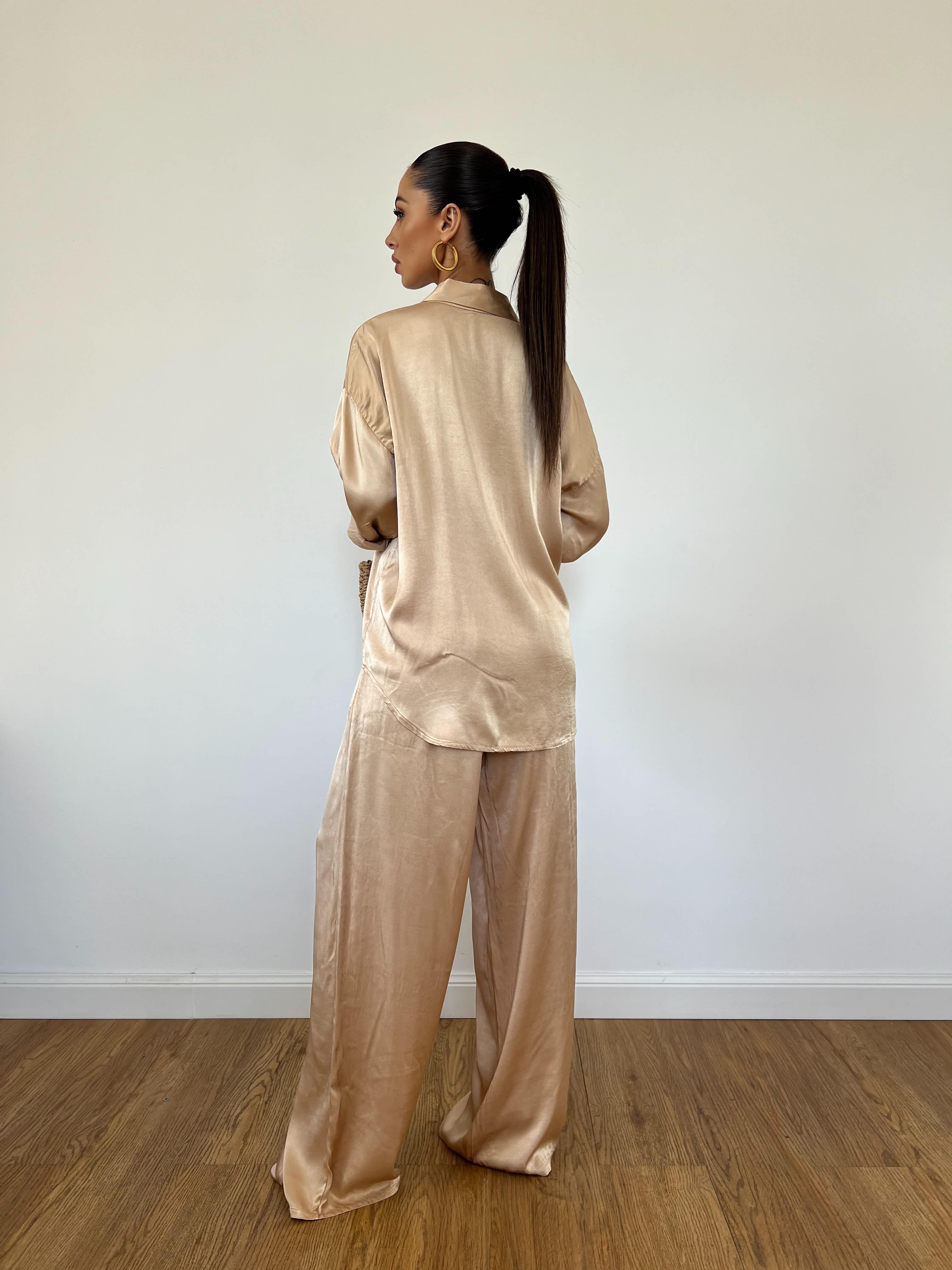 Pantalone Satin Champagne