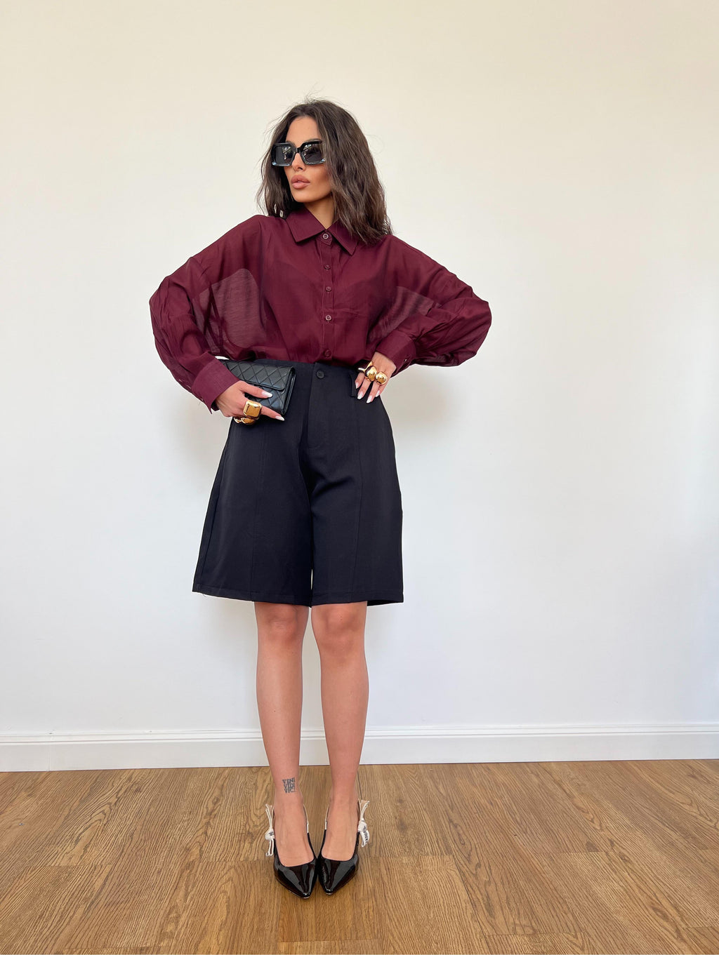 Camicia Trasparente Prugna