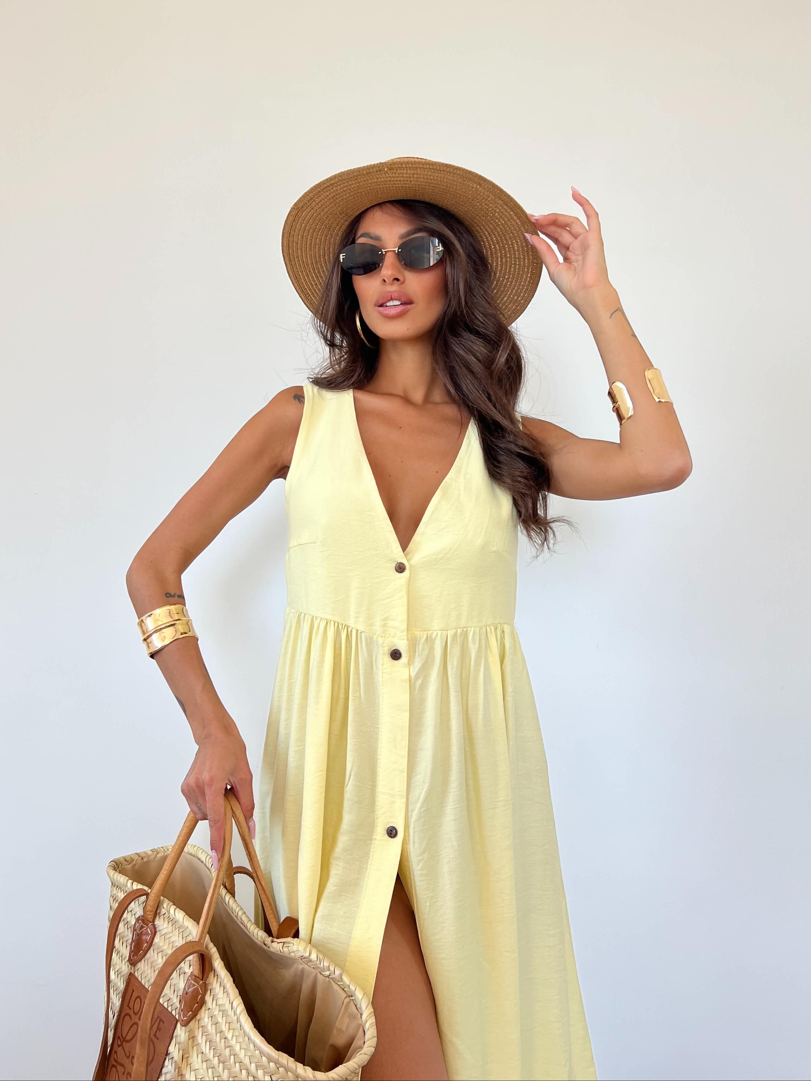Vestito Dora Giallo Pastello