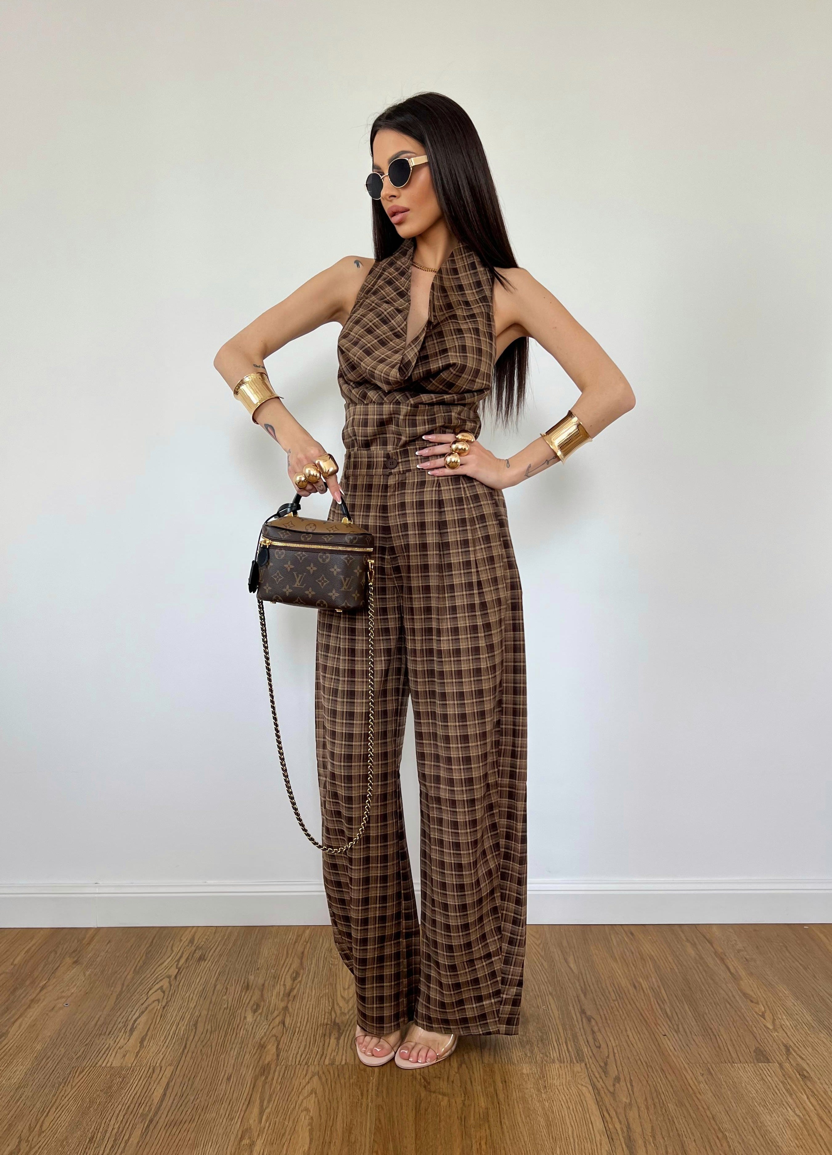 Coordinato Scacco Marrone Scuro