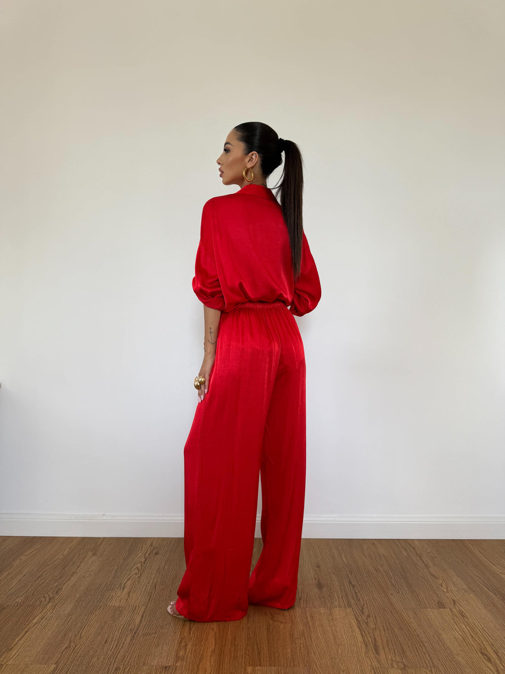 Camicia Satin Rossa