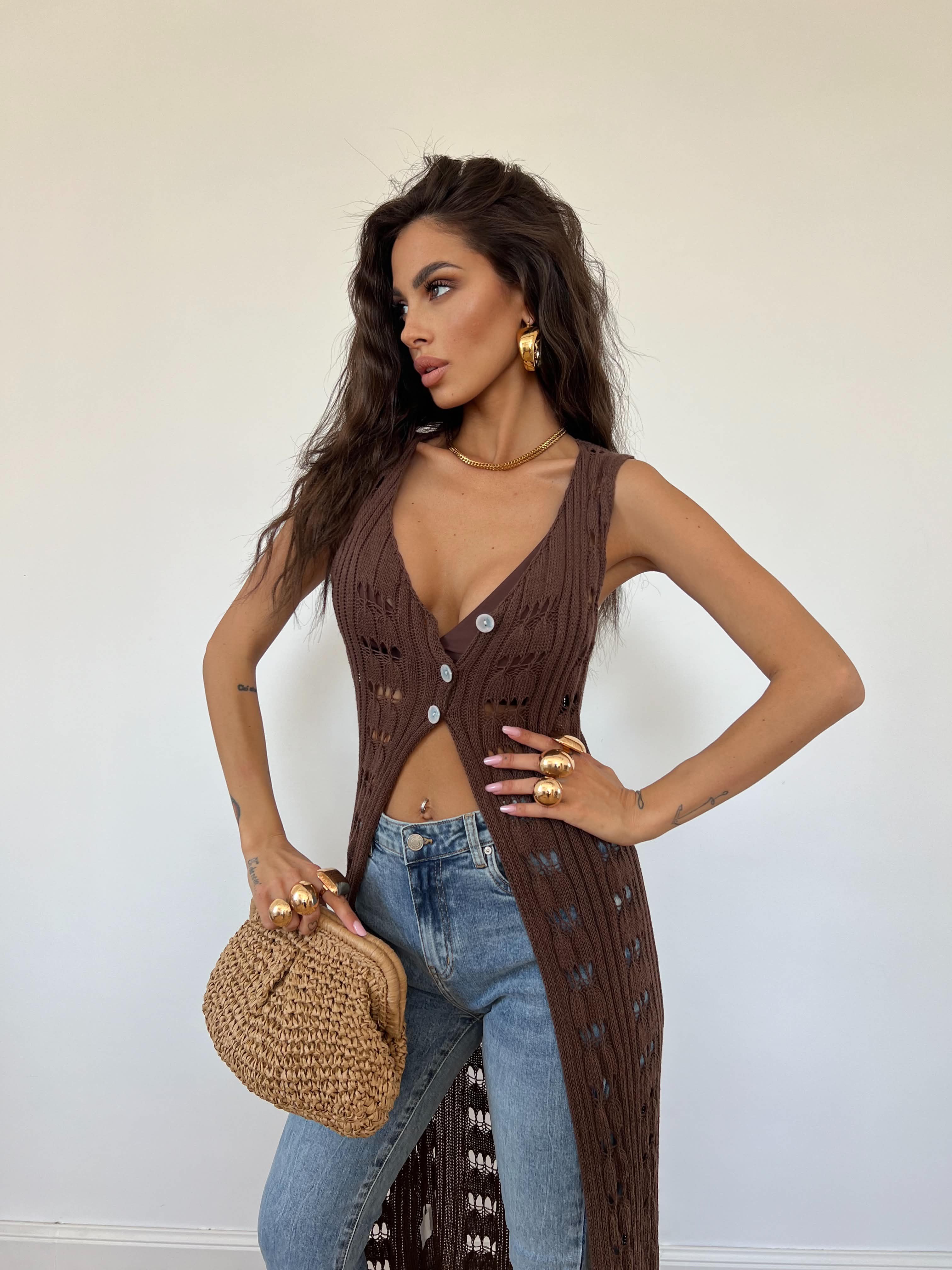 Cardigan Evissa Marrone