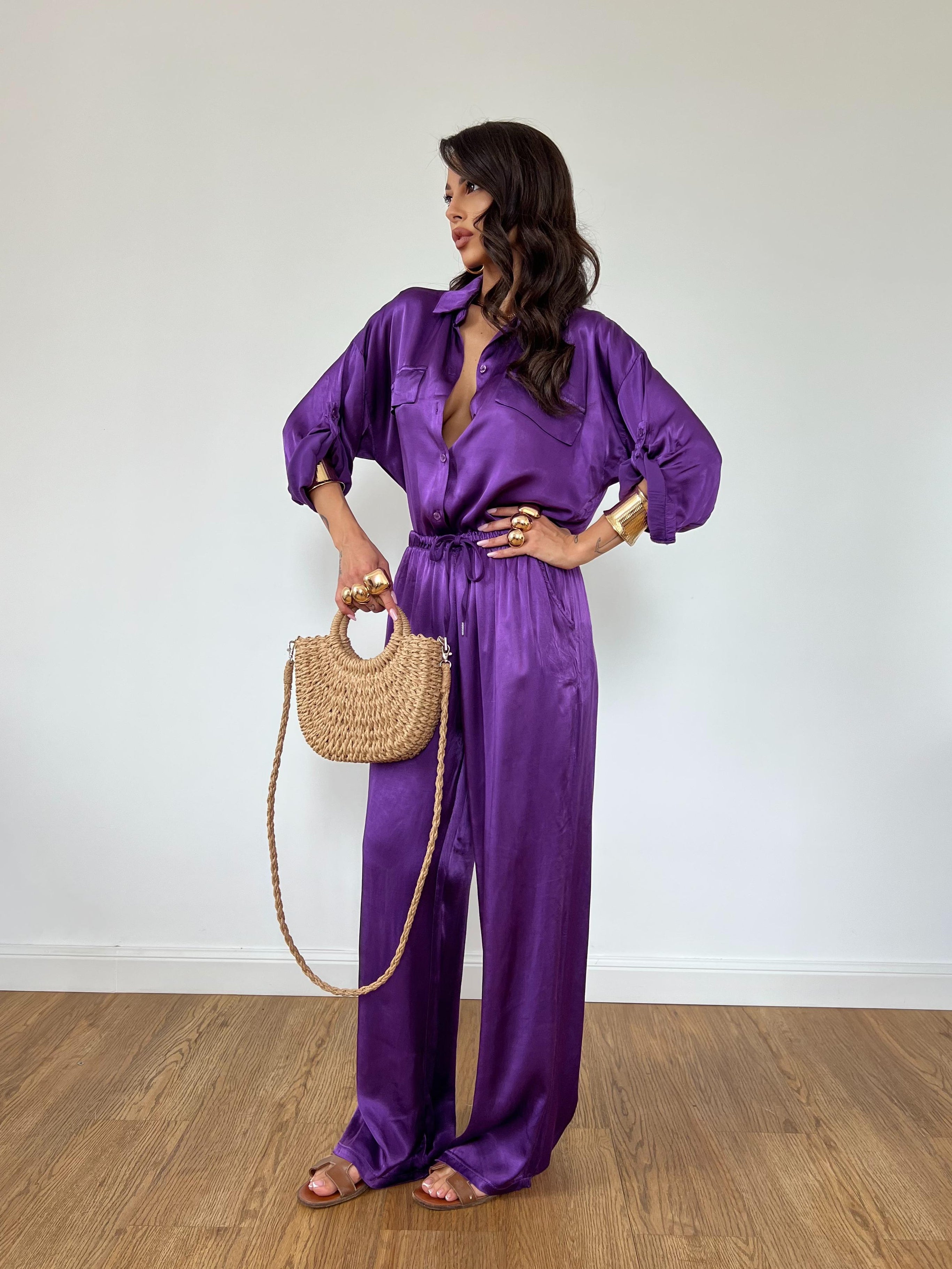 Camicia Satin Viola