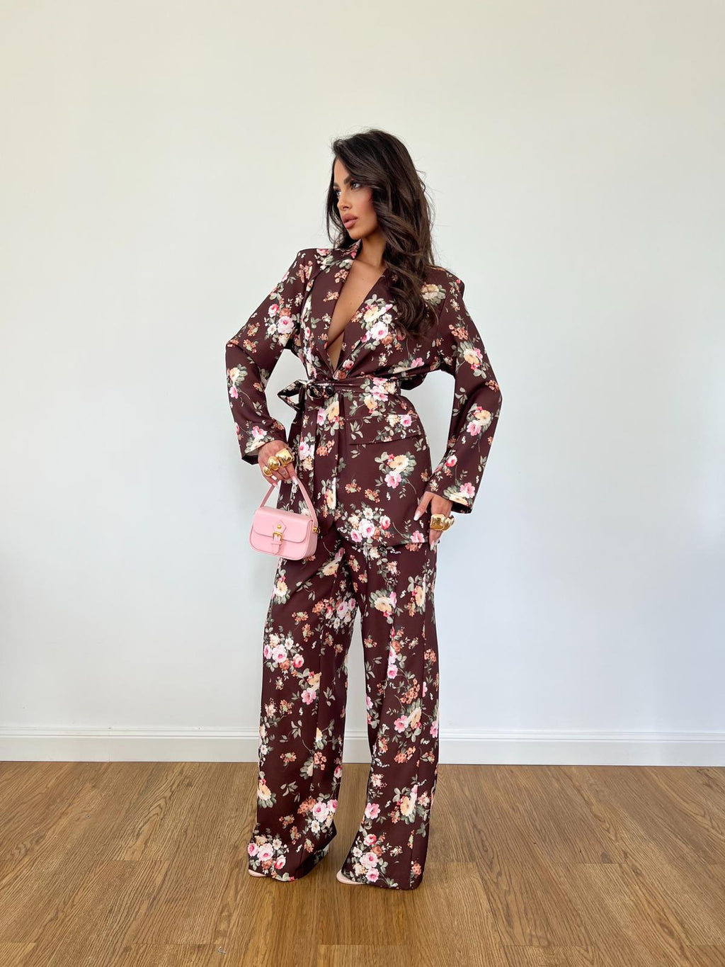 Tailleur Fleur Marrone