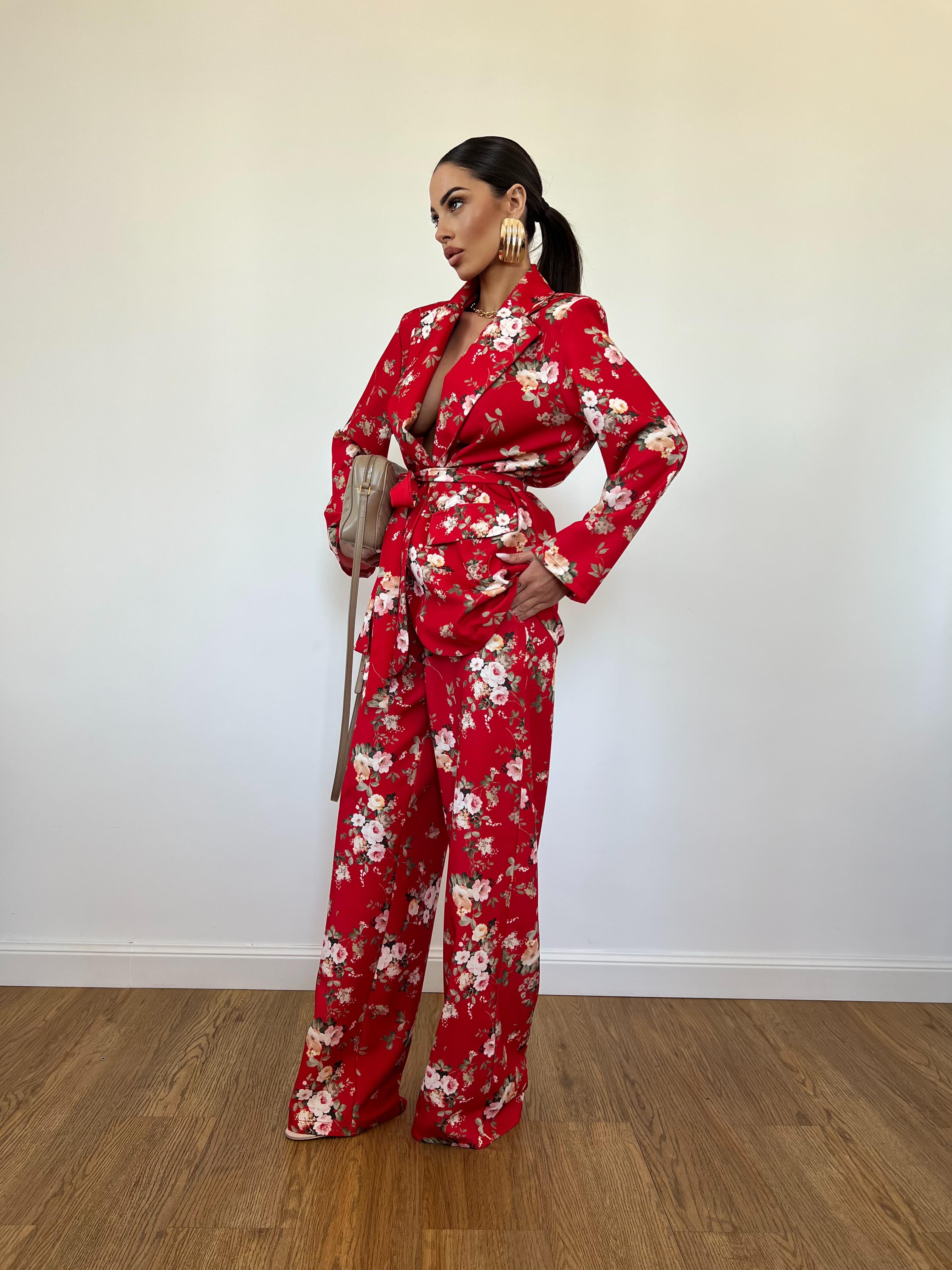 Tailleur Fleur Rosso