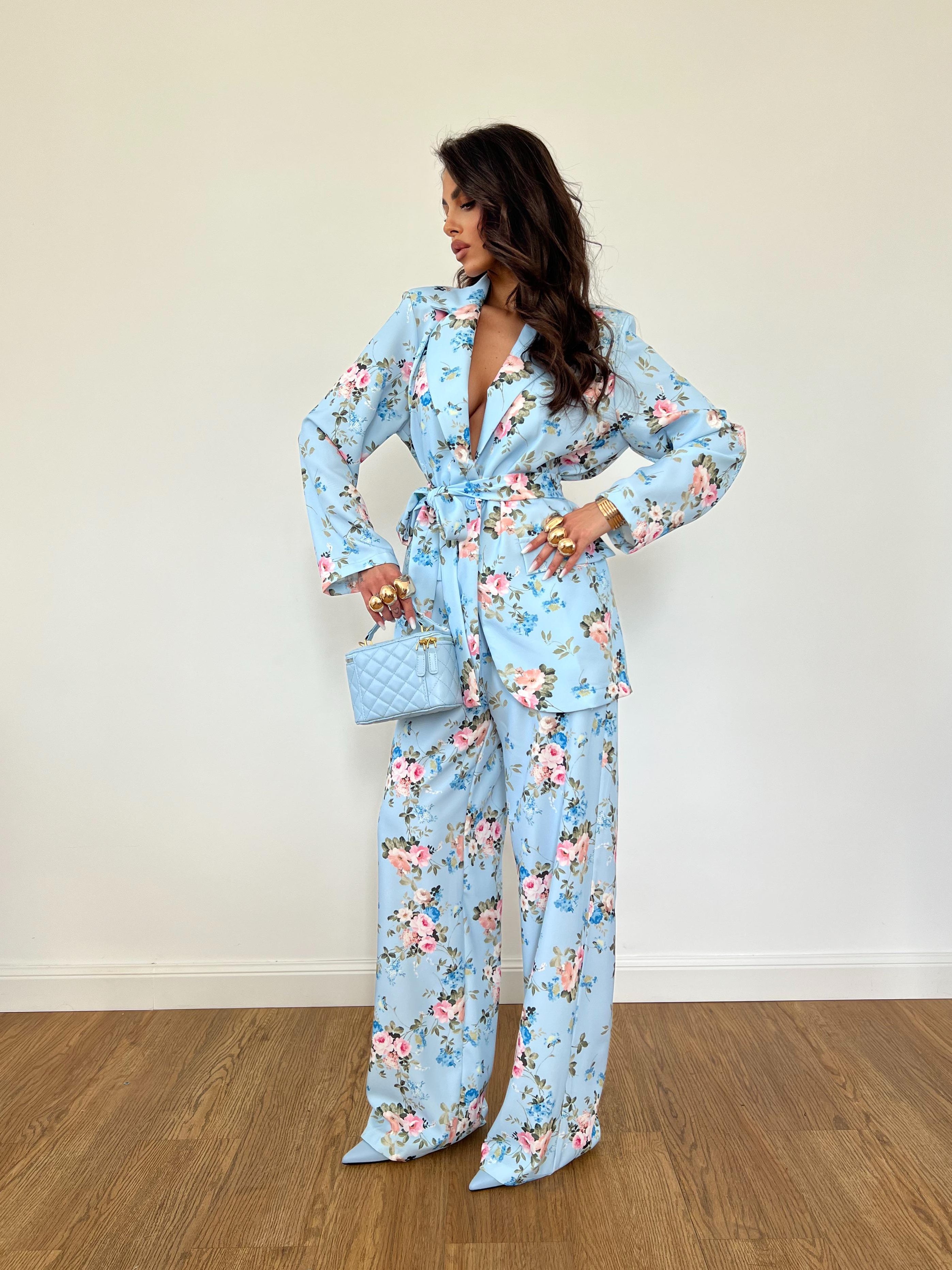 Tailleur Fleur Azzurro