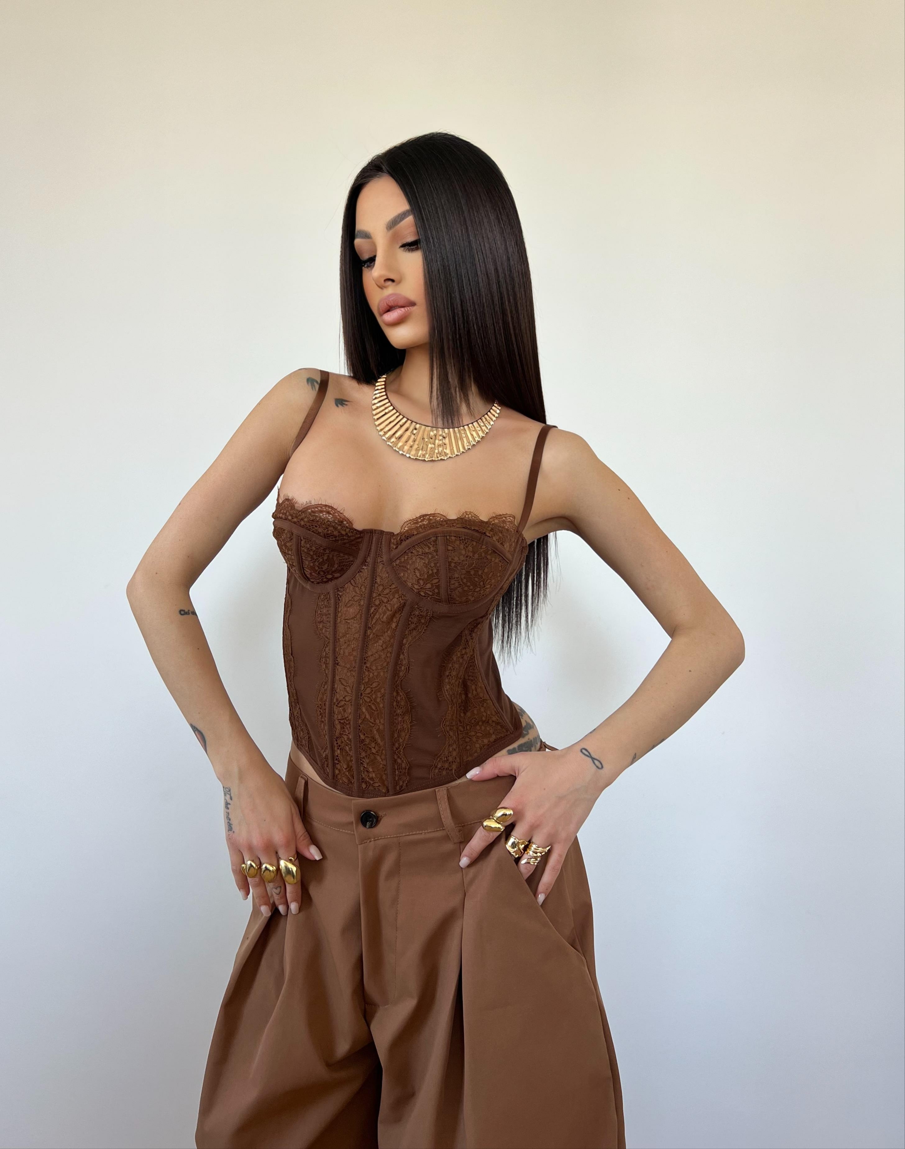 Pantalone Side Cammello