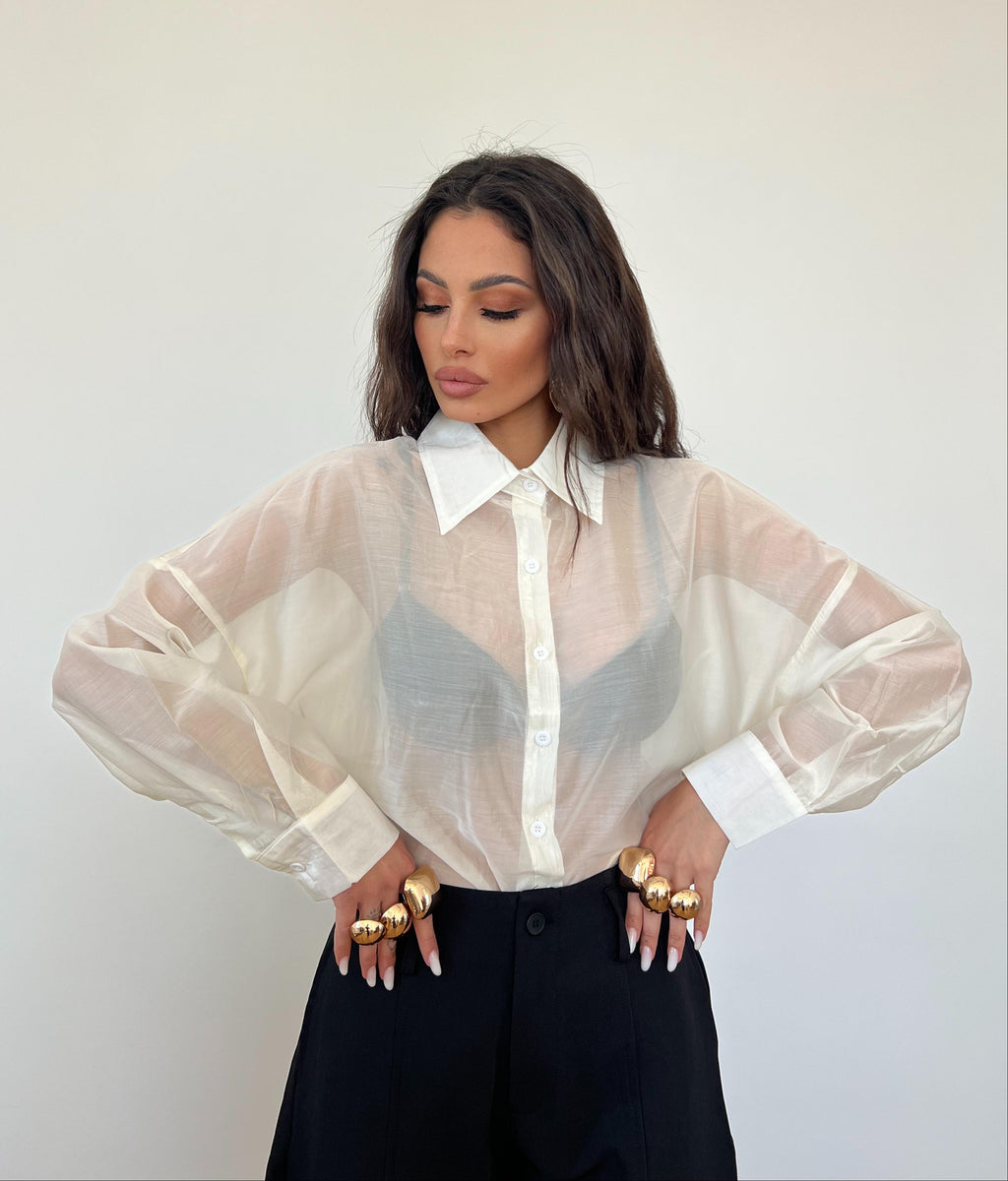Camicia Trasparente Bianca