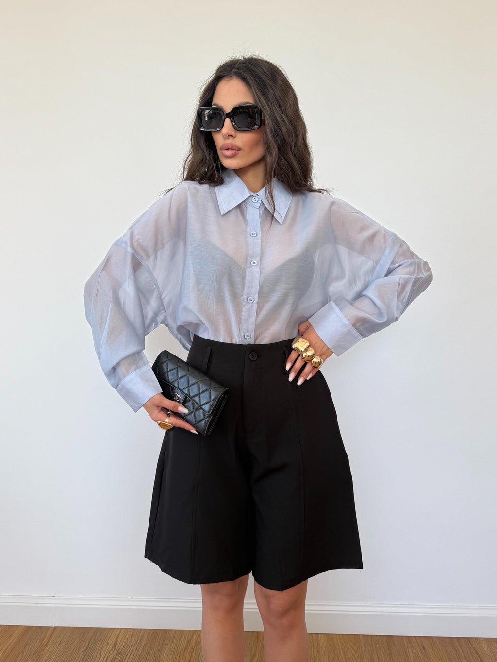 Camicia Trasparente Azzurra