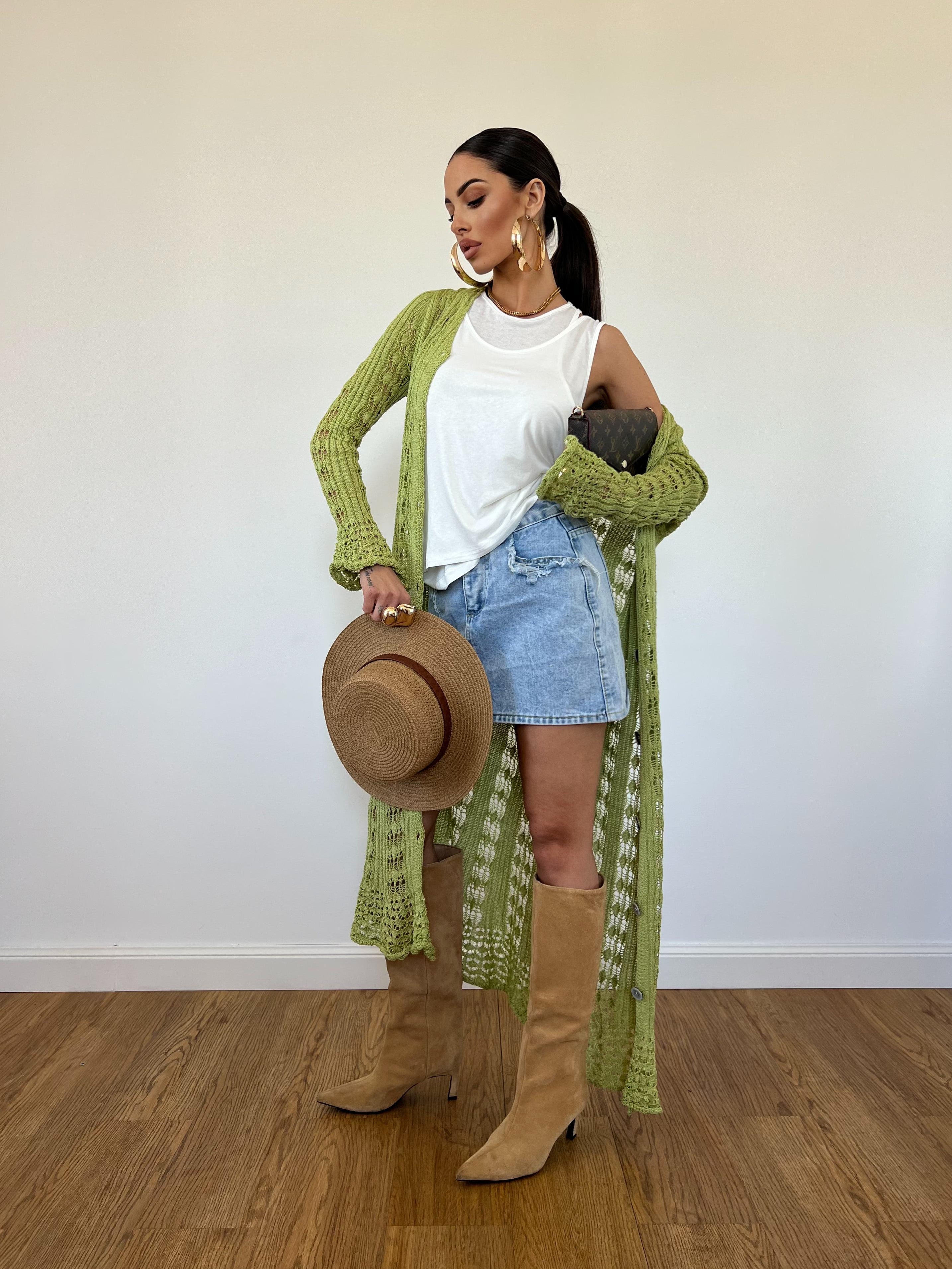Cardigan/Vestito Amnesia Verde Mela
