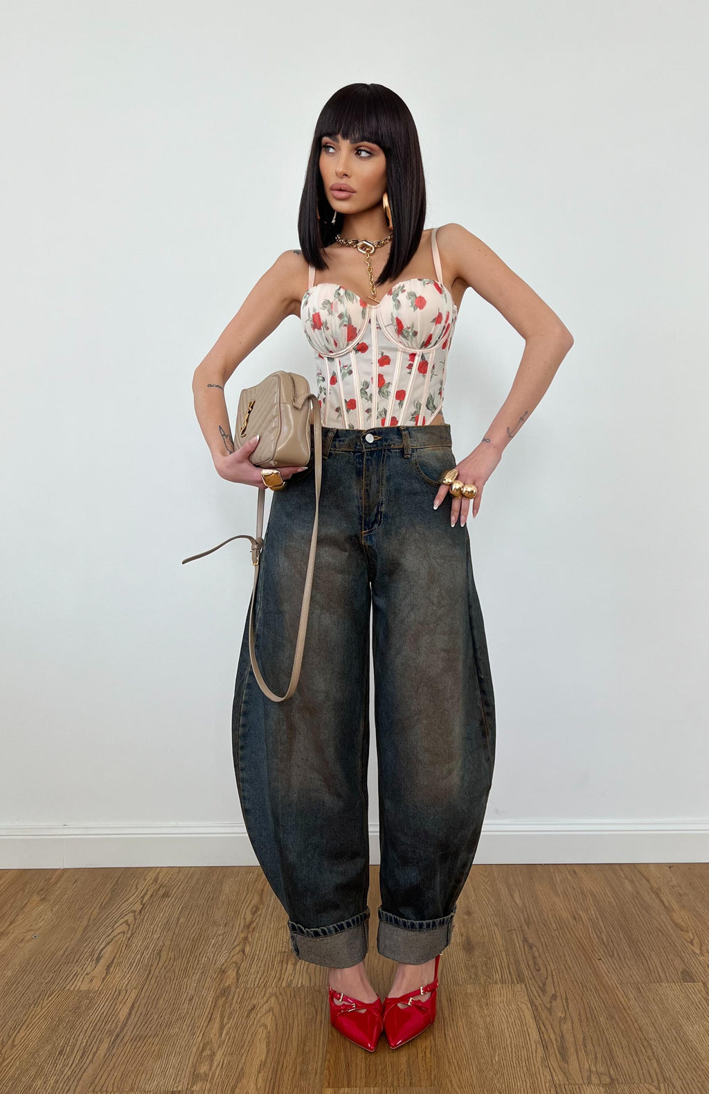 Corpetto Roses Bianco