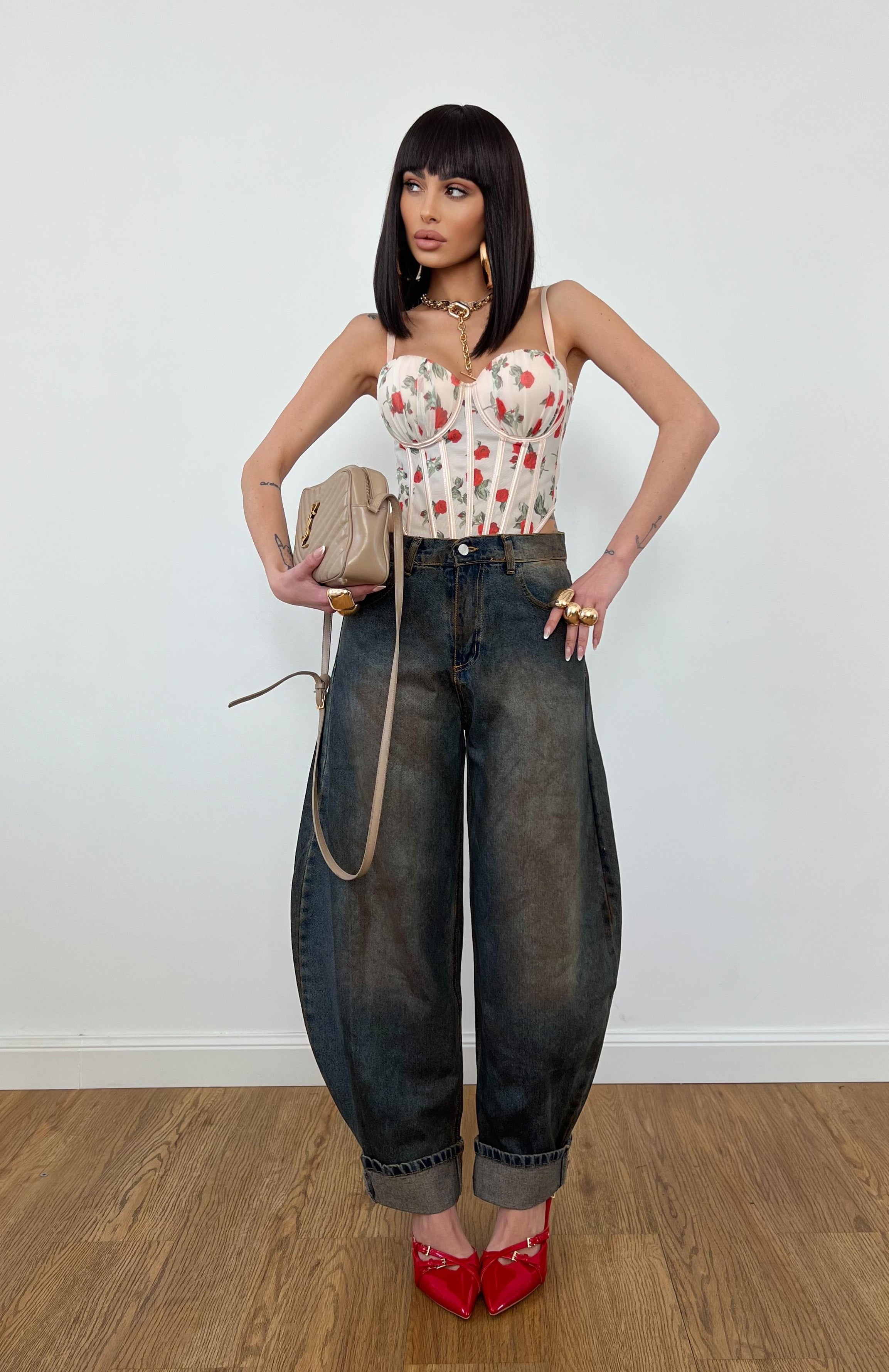 Corpetto Roses Bianco