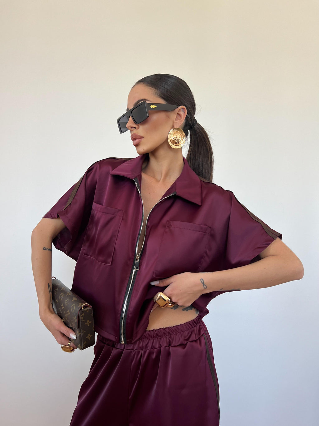 Coordinato Adida Satin Bordeaux