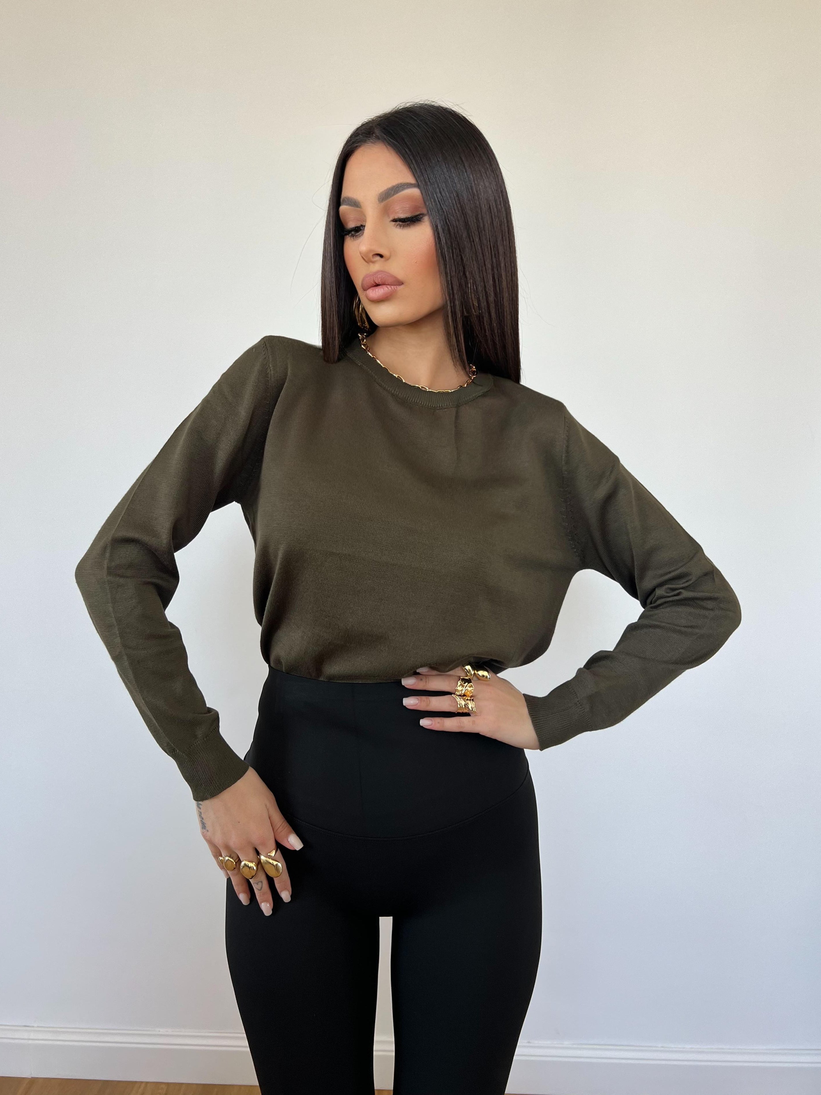 Maglioncino Filo Verde Militare